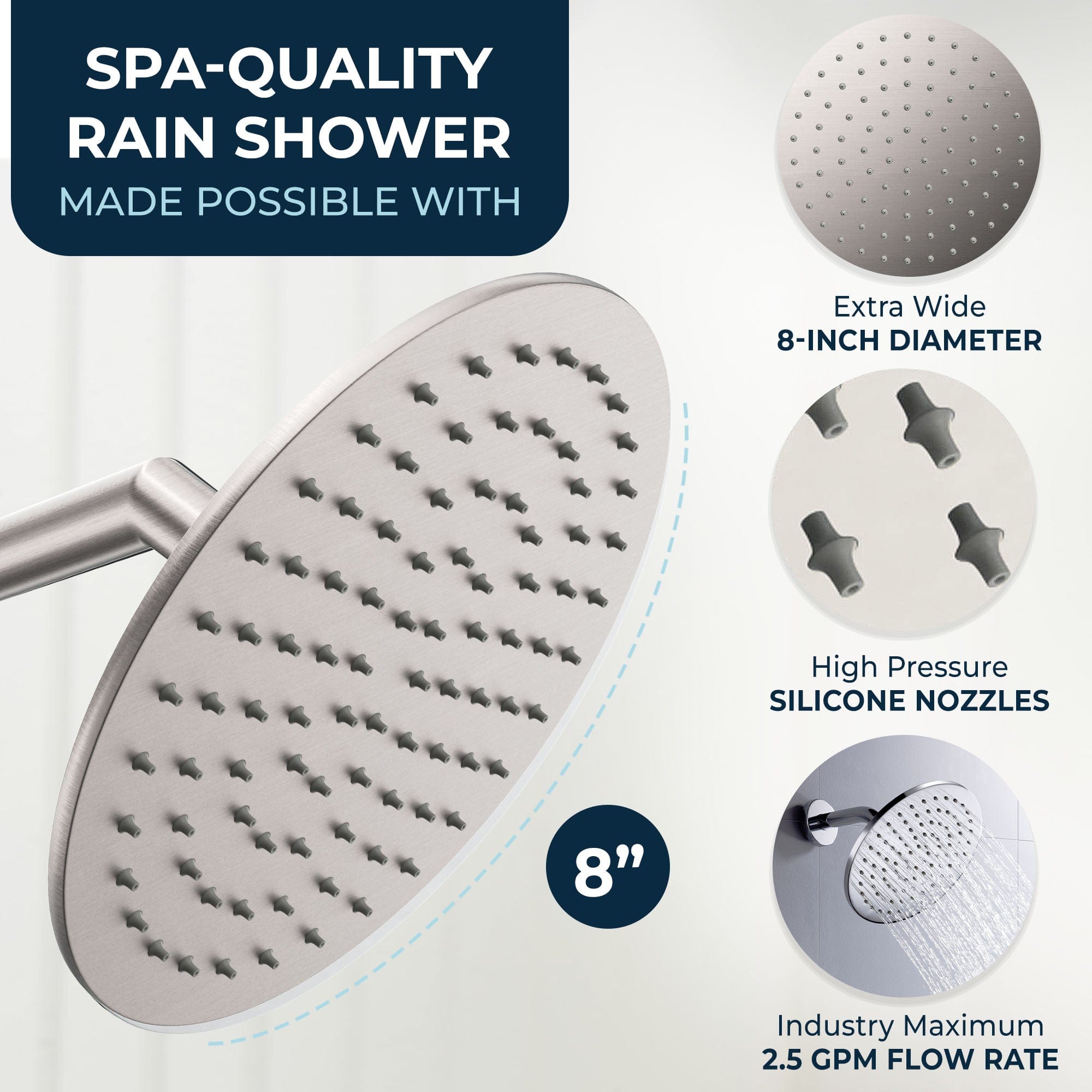 Premium All-Metal Dual Shower Head with Adjustable Arm & Wall Mount - 2.5 GPM Flow Rate - Perfect for Spa-Like Bathroom Upgrades & Water-Saving Home Renovations