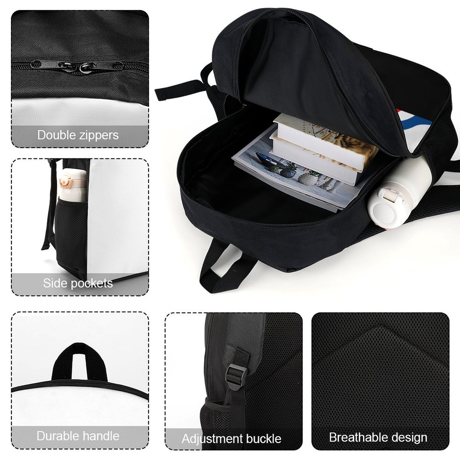 IOEDTHBJ 3D Printed Assyrian Flag Backpack - 17 Inch Laptop Backpack for Men & Women, Durable School & Travel Computer Bag - Perfect for College, Work & Outdoor Adventures