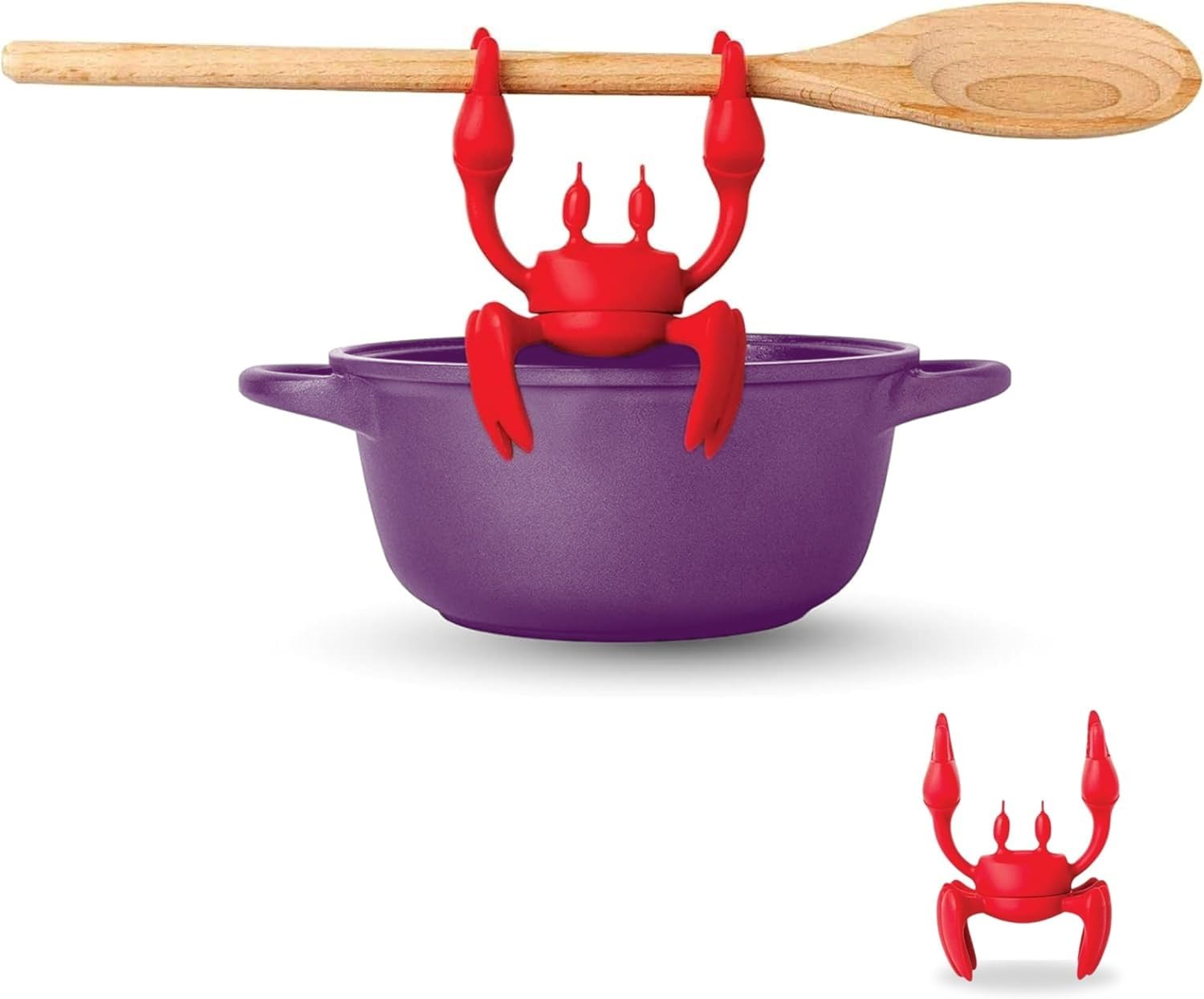 Red Crab Silicone Utensil Holder - Heat-Resistant for Kitchen & Grill Tools - Perfect for Stovetop & Countertop Use