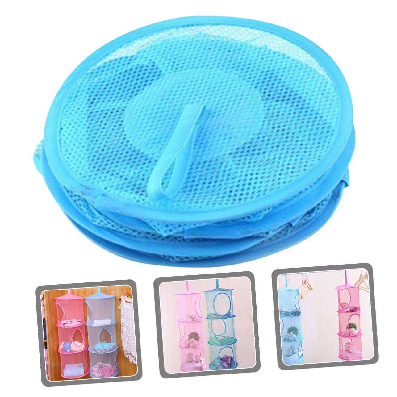 Alipis 3-Tier Collapsible Mesh Laundry Basket - Foldable Hanging Hamper Organizer with Breathable Mesh Bags for Clothes, Towels & Toys - Space Saving Storage Solution for Bedroom, Bathroom & Dorm Room