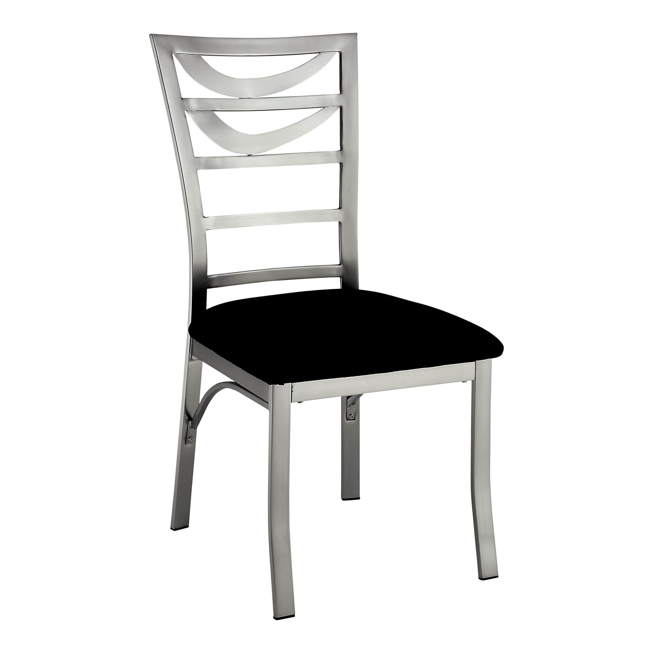 Lopez 5-Piece Stainless Steel Dining Set in Silver by Furniture of America - Modern Kitchen Table & Chairs for Small Spaces & Apartments