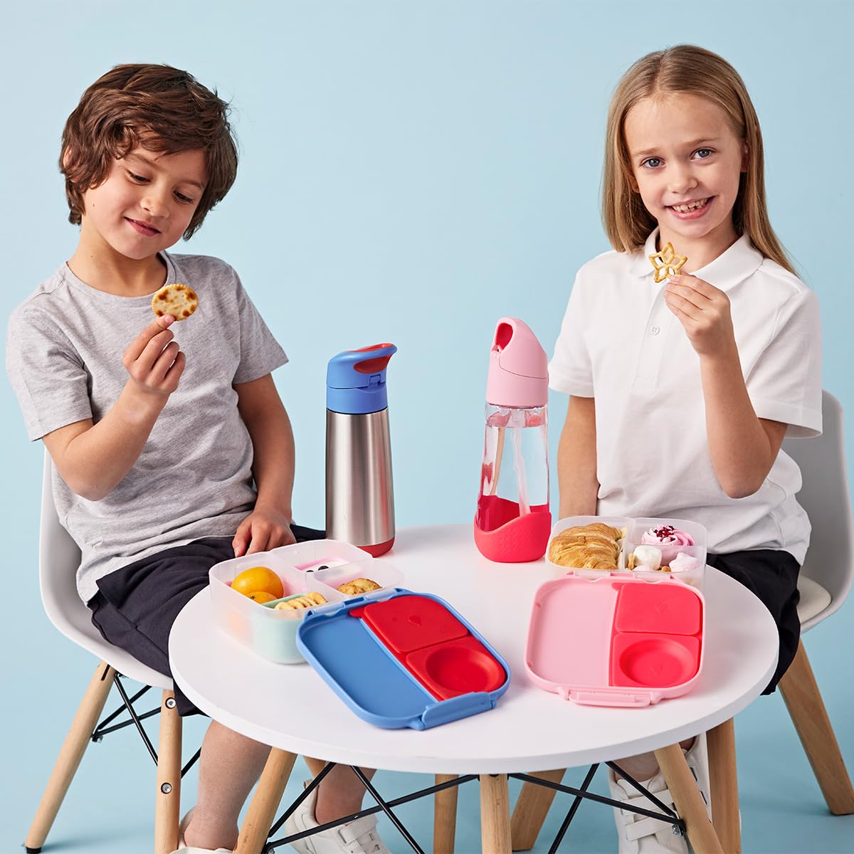 b.box Mini Lunch Box for Kids - Lightweight Bento Box with 2 Leak Proof Compartments | BPA Free School Lunch Container for Ages 3+ | Perfect for School, Picnics & Travel (Ocean Breeze, 4.25 Cup Capacity)