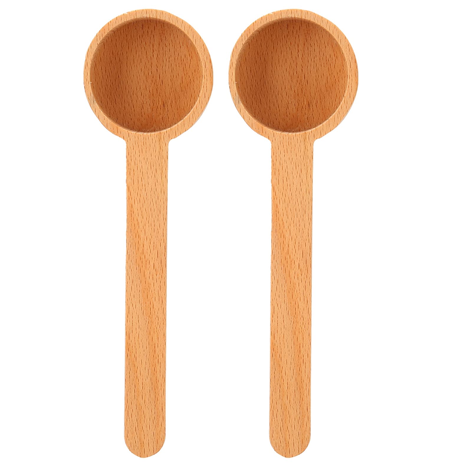 2Pcs Beech Wood Measuring Spoons Set - Perfect for Measuring Milk Powder, Tea, Oatmeal & Sugar (6.6x1.9x0.9in) - Ideal for Baking, Cooking & Coffee Making