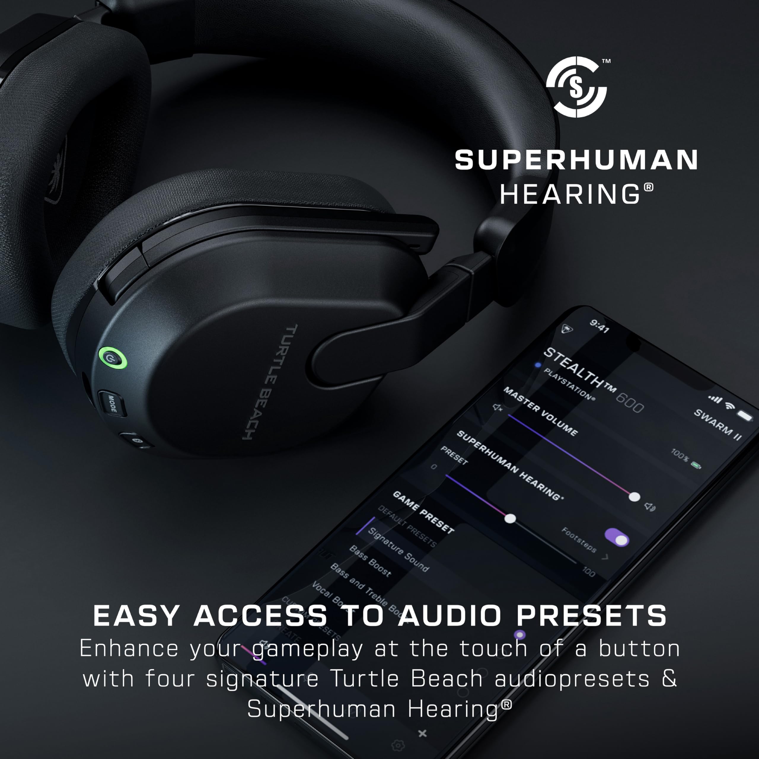Turtle Beach Stealth 600 Wireless Gaming Headset for PS5, PS4, PC & Mobile – Bluetooth 5.0, 80-Hour Battery, Noise-Cancelling Mic, 50mm Speakers – Black – Perfect for Gaming, Streaming & Remote Work