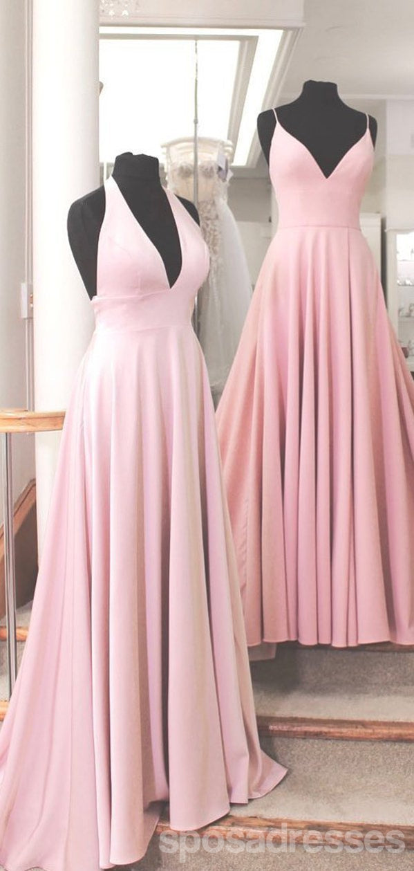 Light Pink A-Line V-Neck Long Bridesmaid Dress - Elegant Mismatched Bridesmaid Gown WG1126 | Perfect for Weddings, Formal Events & Special Occasions