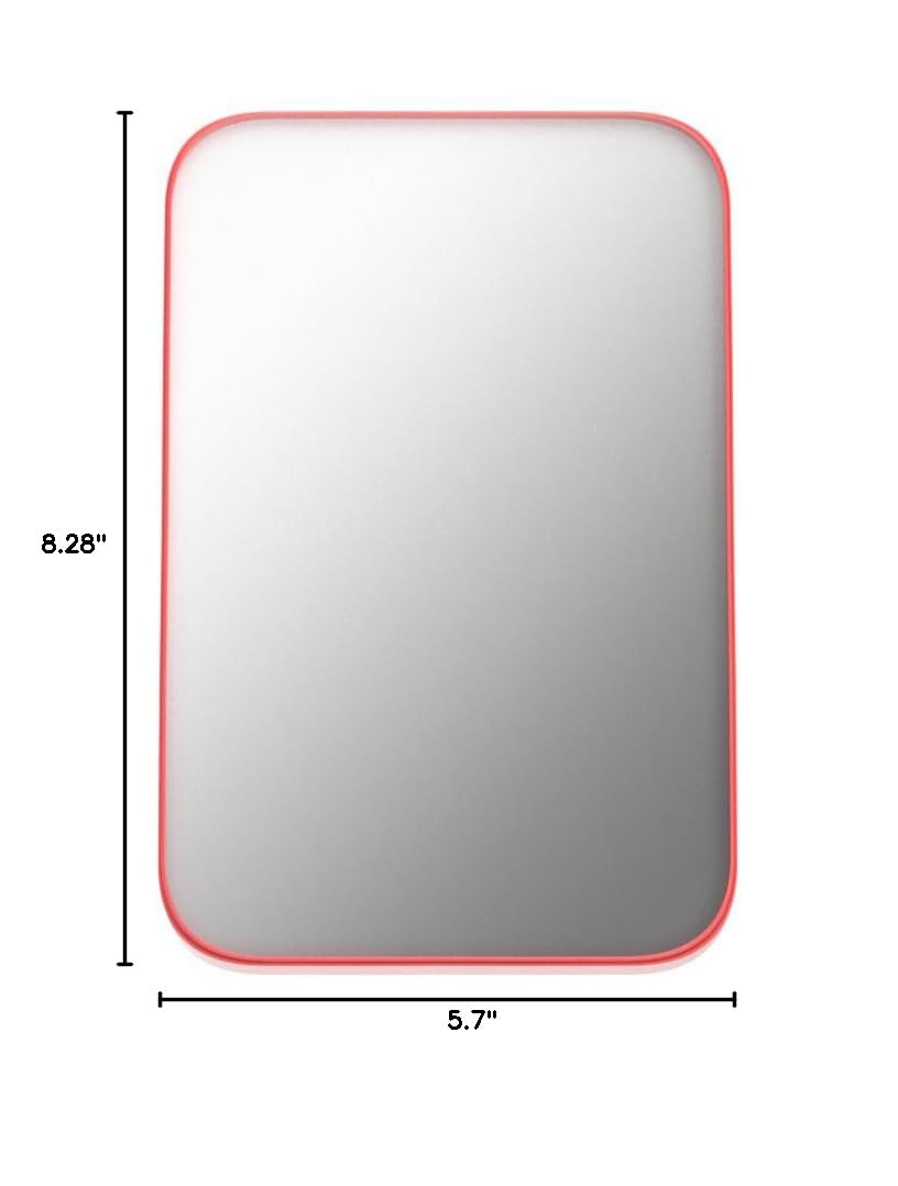 Coobbar Foldable Desktop Makeup Mirror - Portable Square Vanity Mirror with LED Lights for Women, Travel & Home Use (Red) | Perfect for Bedroom, Bathroom & Dorm Room Makeup Application