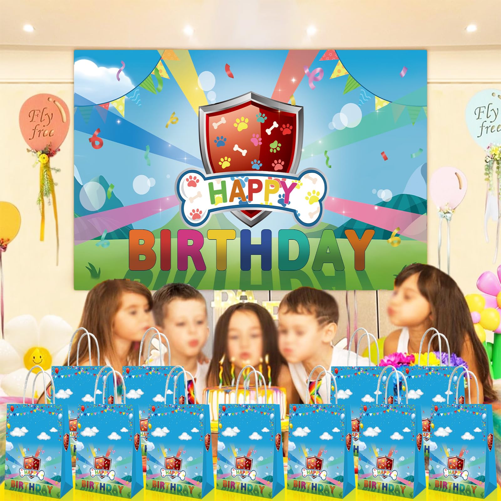 20-Piece Dog-Themed Party Decorations Kit - Includes Birthday Party Supplies, Gift Bags & Candy Bags for Kids (Boys & Girls) - Perfect for Dog Birthday Parties, Themed Events & Classroom Celebrations