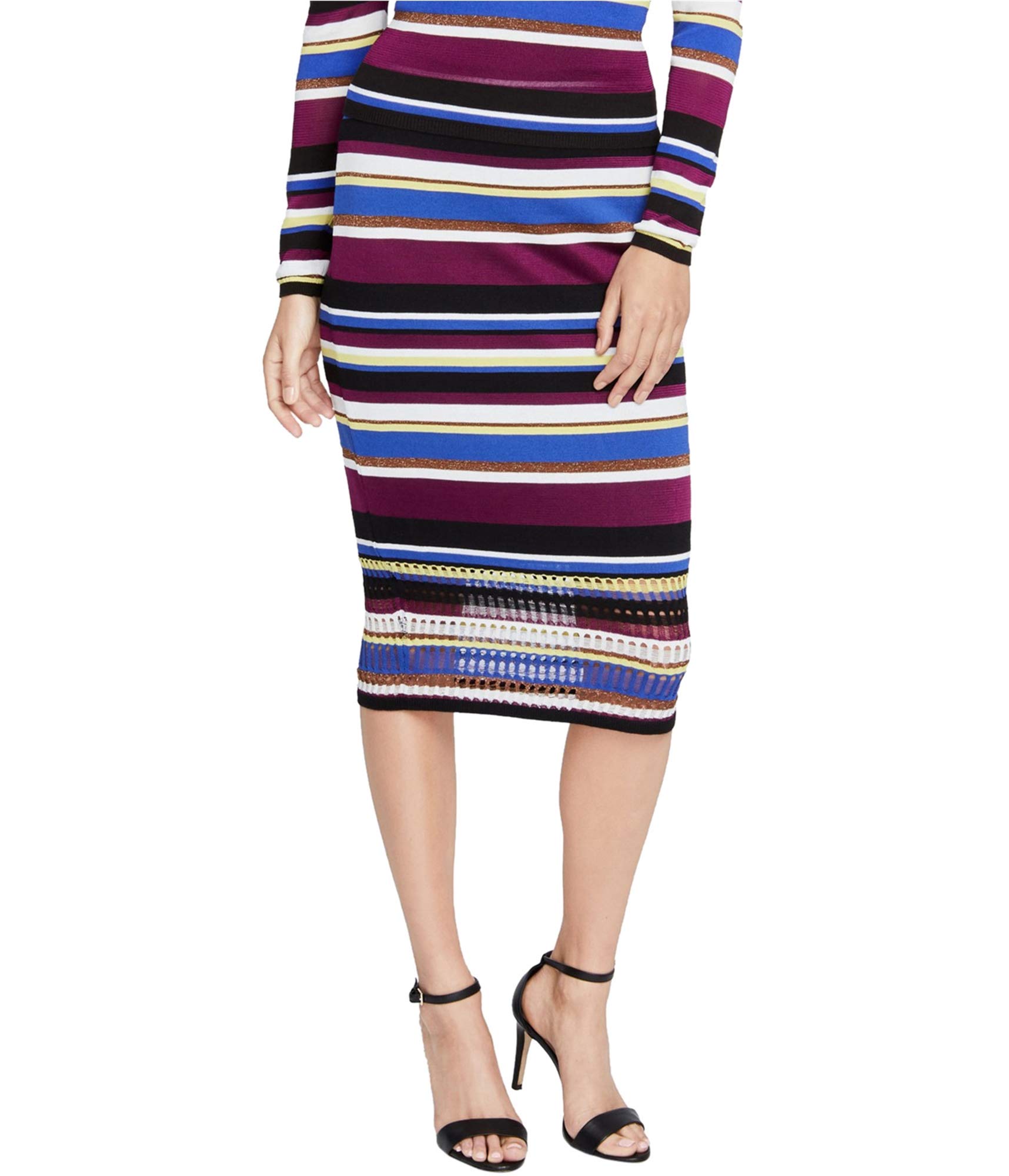 Rachel Roy Women's Striped Sweater & Pencil Skirt Set - Multicolor Knit Outfit, Size Medium | Office Wear, Business Casual, Fall Winter Fashion