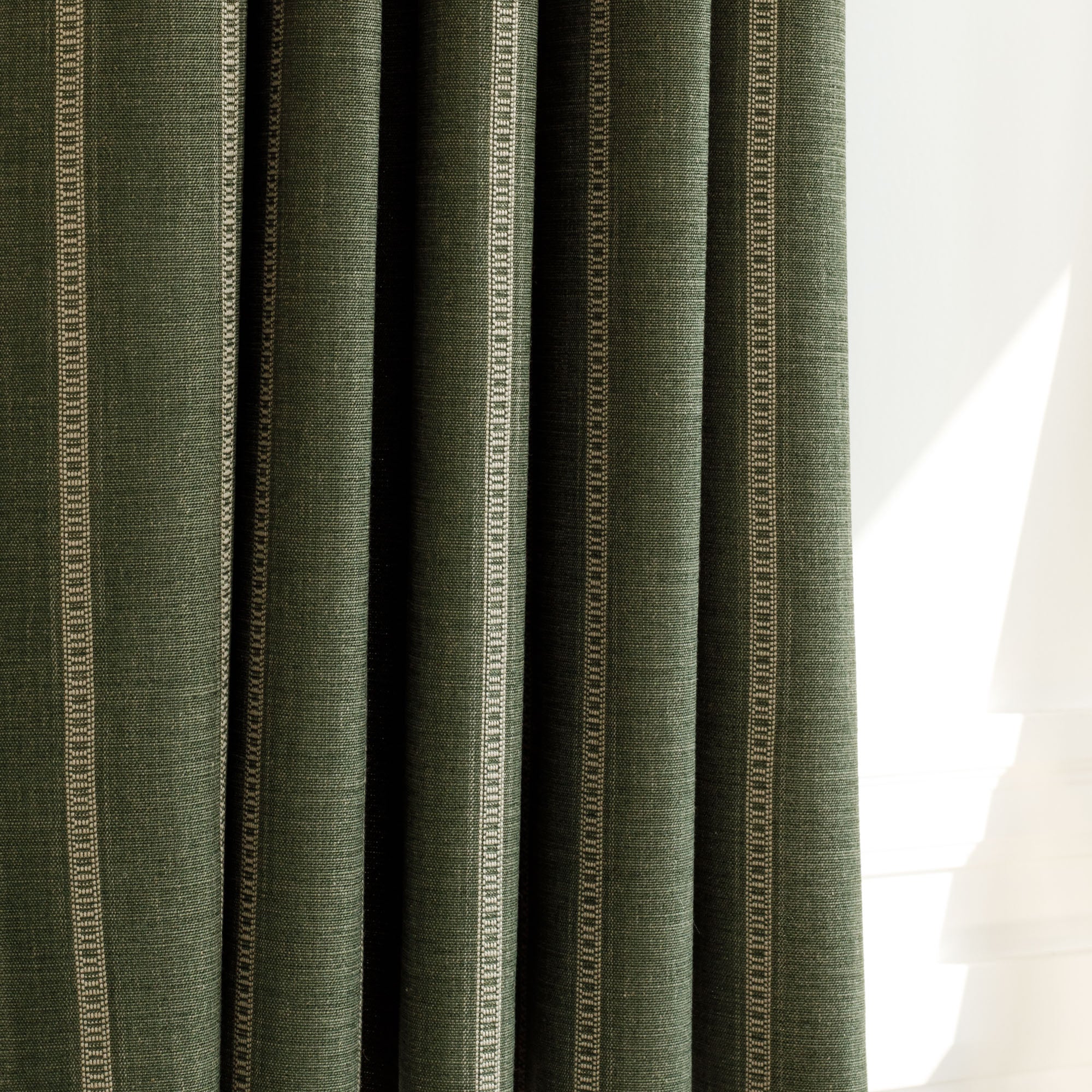 Brunswick Stripe Fabric - Soft Moss Green Upholstery Material for Sofas, Chairs & Home Decor | Premium Textile for DIY Projects & Interior Design