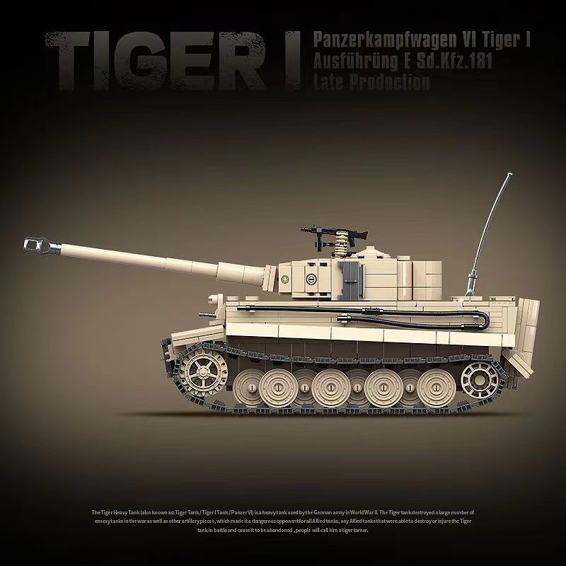 QUANGUAN 100233 1/35 Scale Tiger I Late Production German WWII Tank Model Kit - Perfect for Military History Enthusiasts & Scale Model Collectors