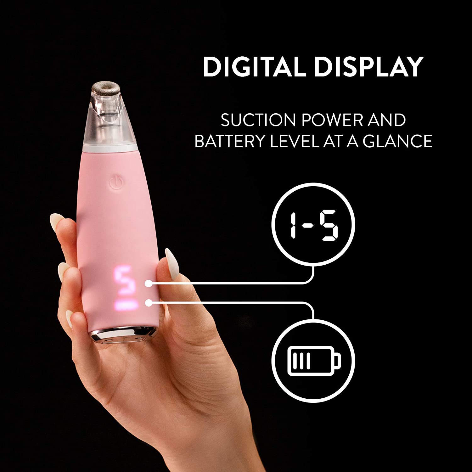 Microderm GLO GEM Diamond Microdermabrasion & Suction Tool - Professional Blackhead Remover Pore Vacuum for Deep Facial Cleansing - Anti-Aging Wrinkle Treatment Machine Boosts Collagen & Reduces Acne Scars (Pink) | Perfect for At-Home Spa Days & Professional Skincare Routines