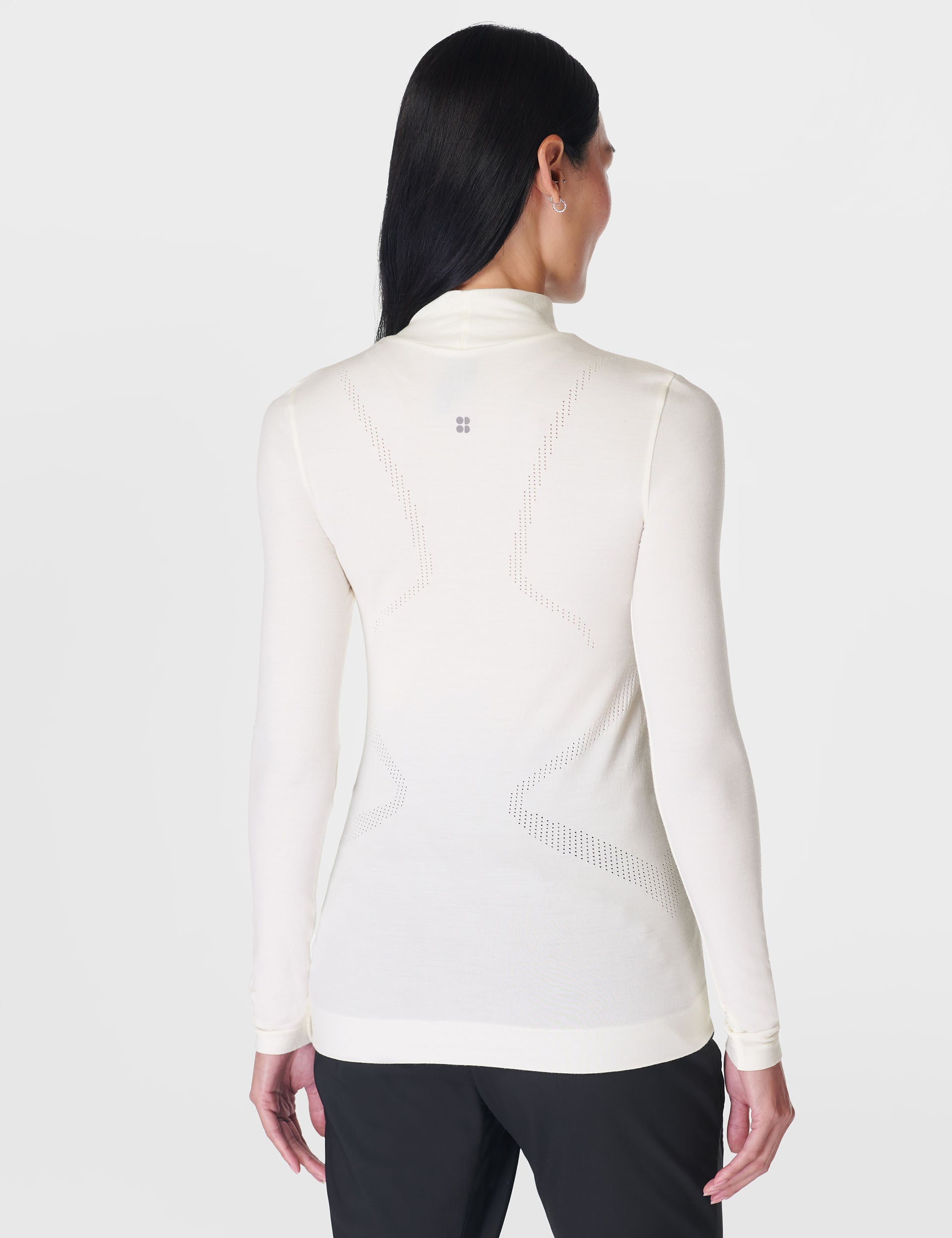 Premium Merino Wool Blend Turtleneck Base Layer Top for Men & Women - Studio White - Warm & Breathable Thermal Underwear for Winter, Hiking & Outdoor Activities