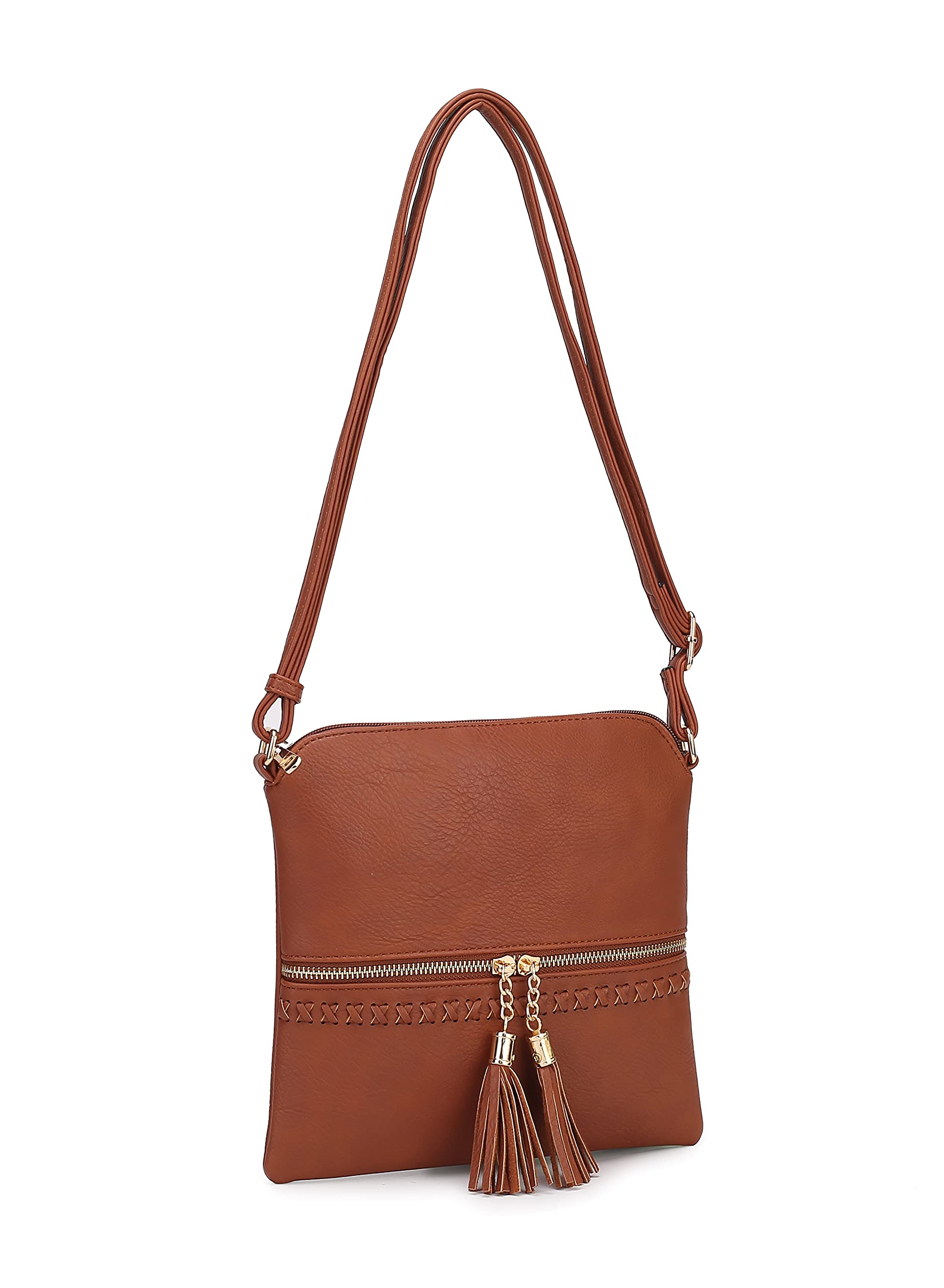 MKF Women's Crossbody Bag with Tassel - Stylish Side Messenger Purse for Everyday Use, Work & Travel