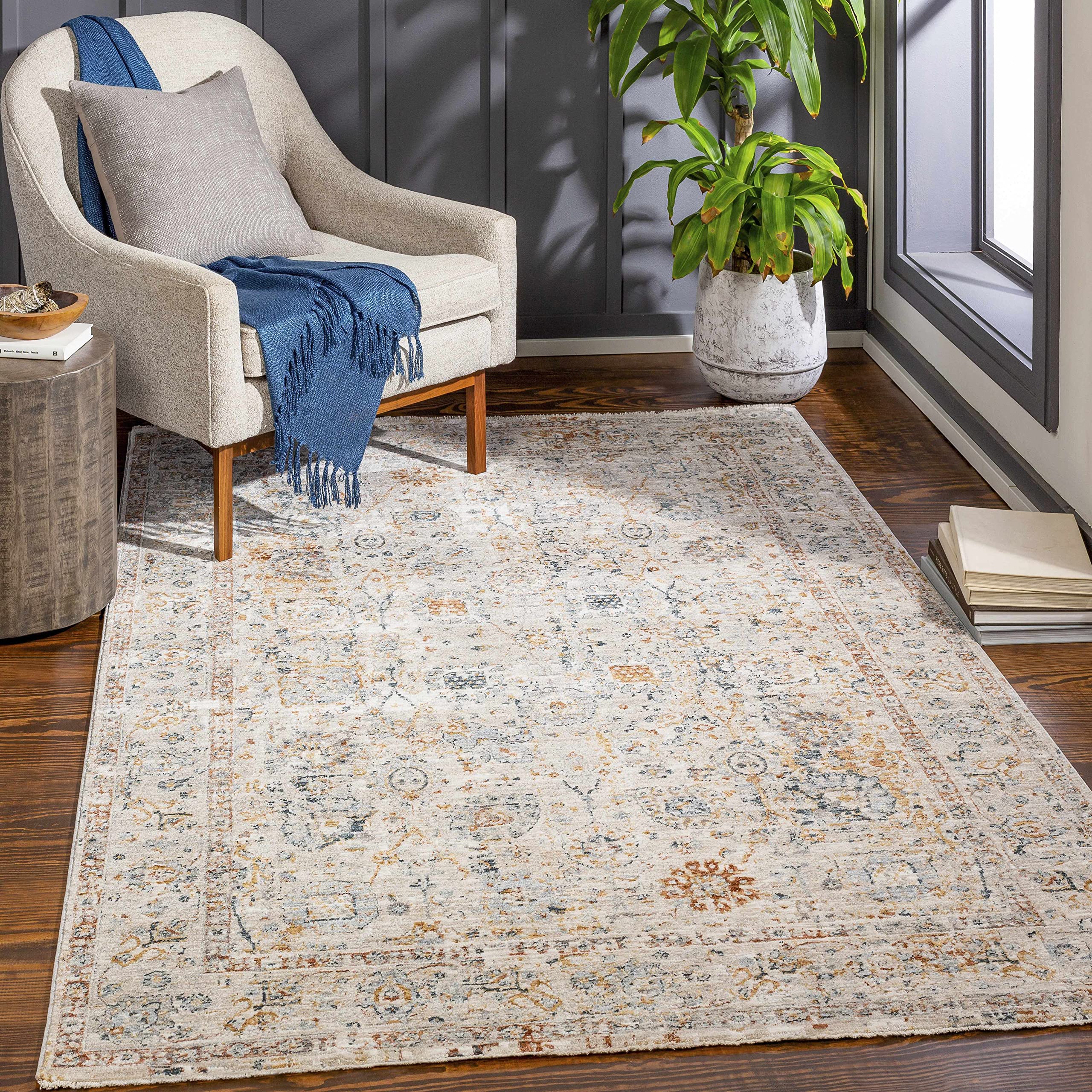 Premium Hauteloom Forth Area Rug for Living Room & Bedroom - Soft Beige, Green, Red Colors - 2'7