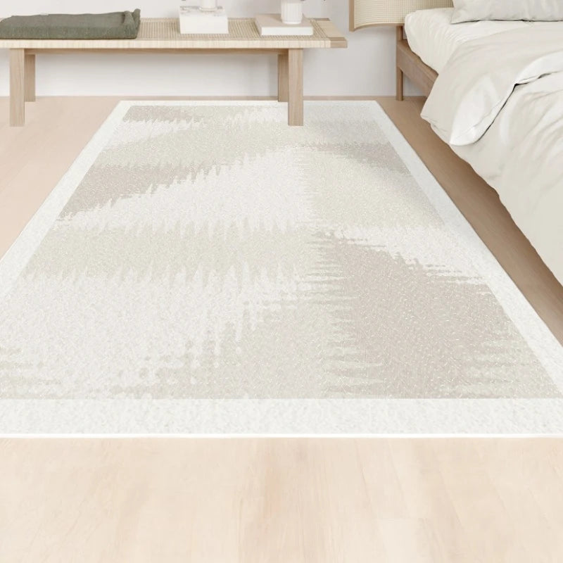 Avalyn Modern Geometric Faux Wool Area Rug - Soft Non-Slip Living Room Rug for Bedroom, Office & Home Decor - 5x7 Feet Grey Contemporary Carpet