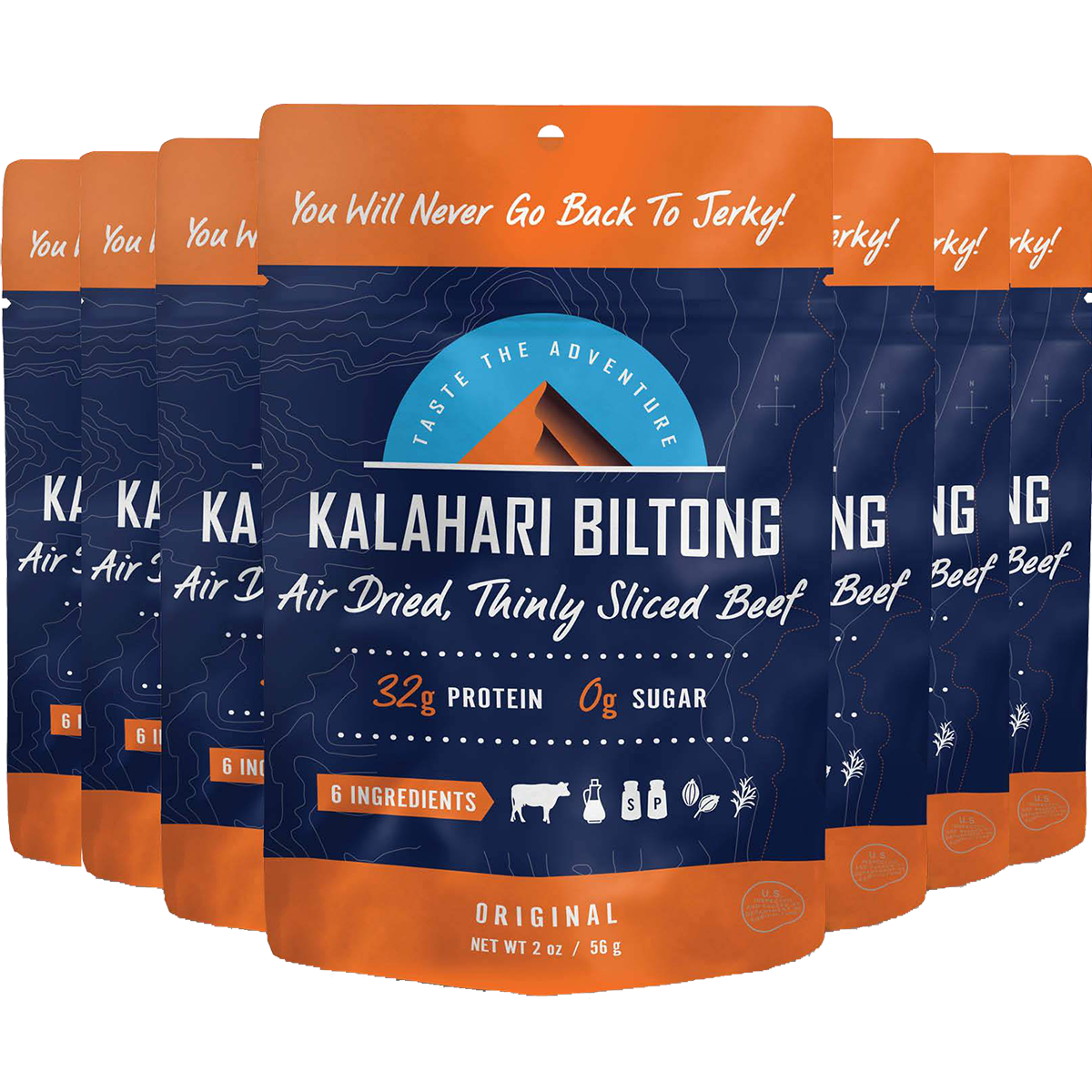 Premium 2oz Kalahari Biltong - Authentic South African Dried Beef Jerky Snack | High Protein, Low Carb, Keto-Friendly | Perfect for Hiking, Camping & On-the-Go Nutrition