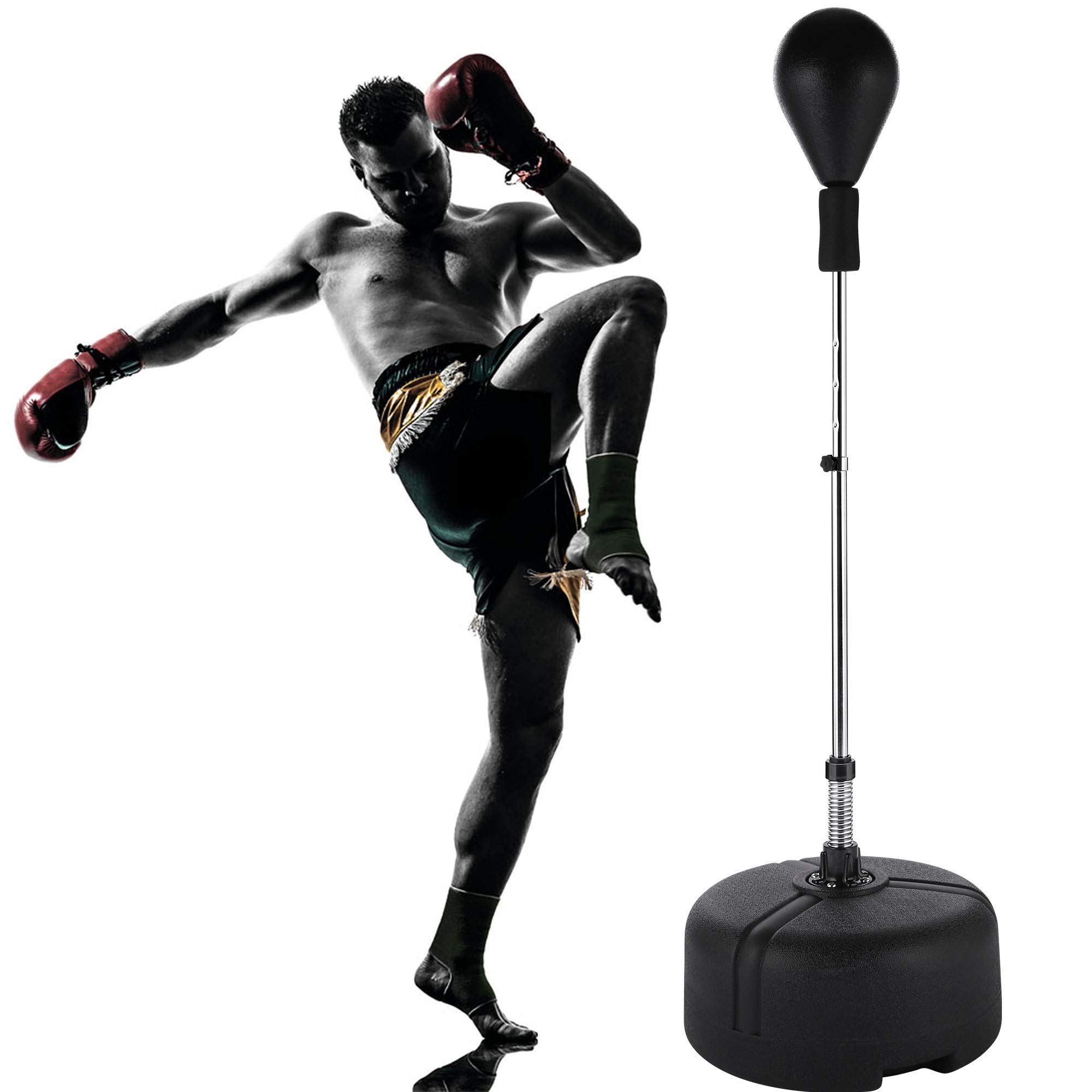 Adjustable Free Standing Punching Bag with Stand - Reflex Speed Boxing Bag for Adults & Teens | Home Gym, Boxing Training, Fitness Workout