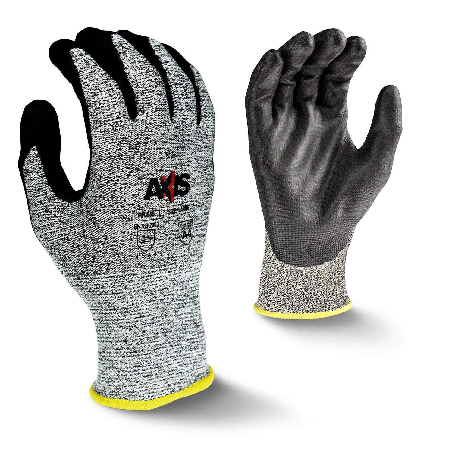 Radians RWG555TM Axis Cut Resistant Level A4 Work Gloves - Medium (12 Pairs) - Durable Safety Gloves for Construction, Manufacturing & Industrial Use