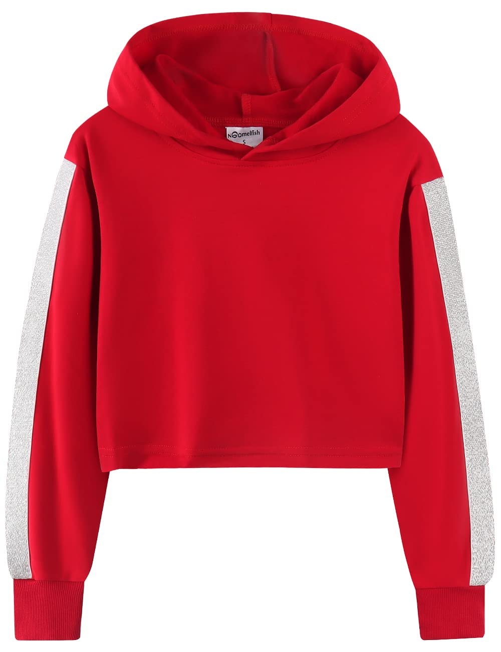 Noomelfish Girls Sparkle Long Sleeve Crop Top Hoodie - Pullover Sweatshirt for Teens (Ages 5-14) | Trendy Casual Outfit for School, Playdates & Birthday Parties