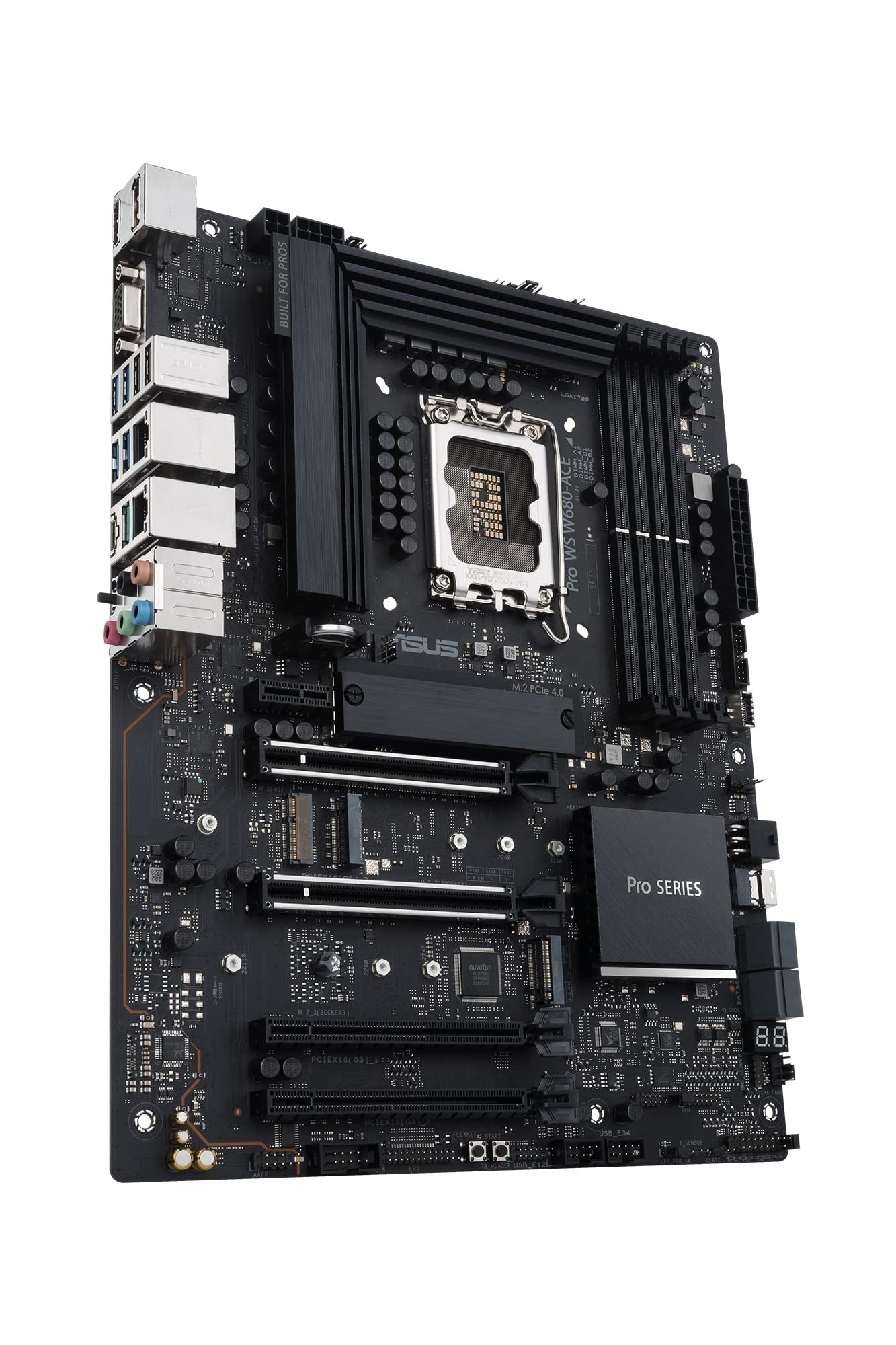 ASUS Pro WS W680-ACE Workstation Motherboard - Intel LGA 1700 Socket, ATX Form Factor, PCIe 5.0, DDR5 RAM, 3x PCIe 4.0 Slots, USB 3.2 Gen 2 - Perfect for Professional Workstations, Video Editing & CAD Design