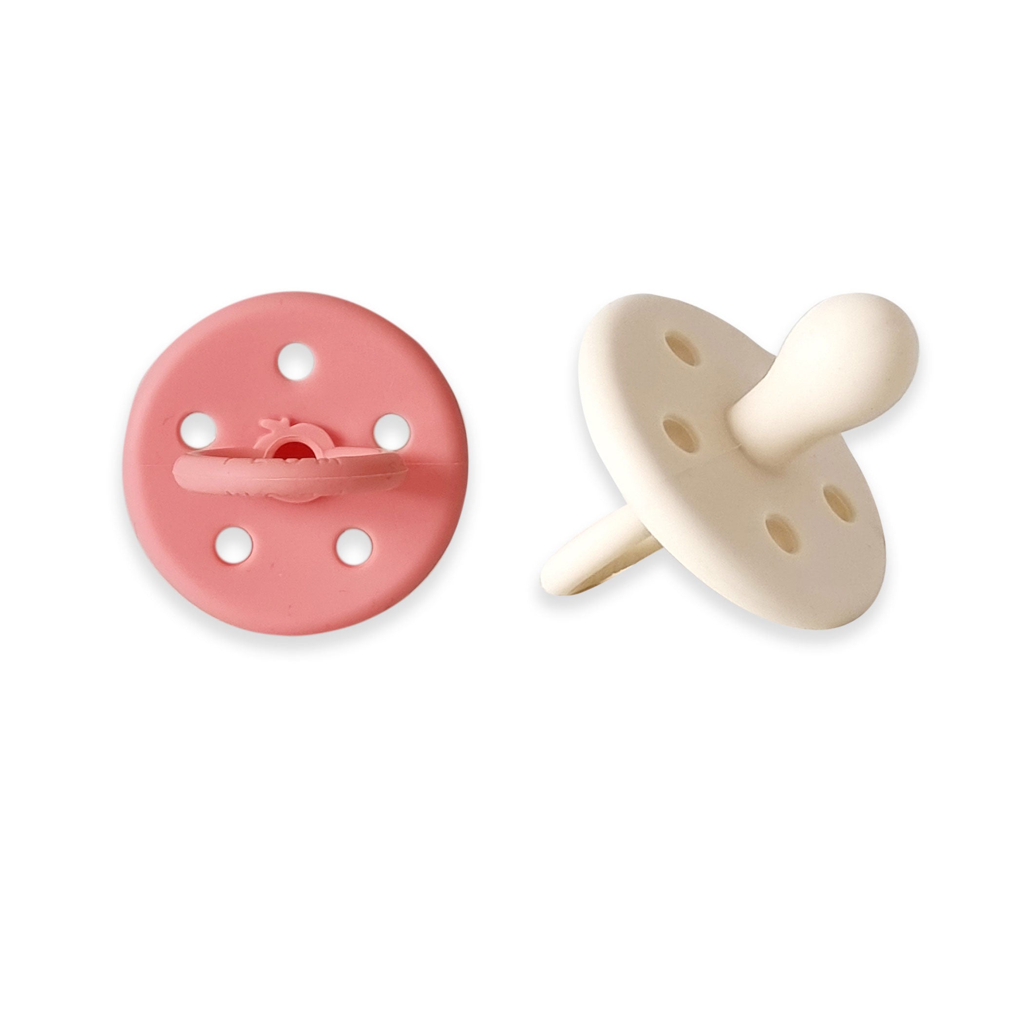 PLUM 2PK Sorbet Silicone Soothers - Watermelon & Lychee Flavor Baby Pacifiers for Newborns & Toddlers - Perfect for Daycare, Travel & Soothing Teething Pain