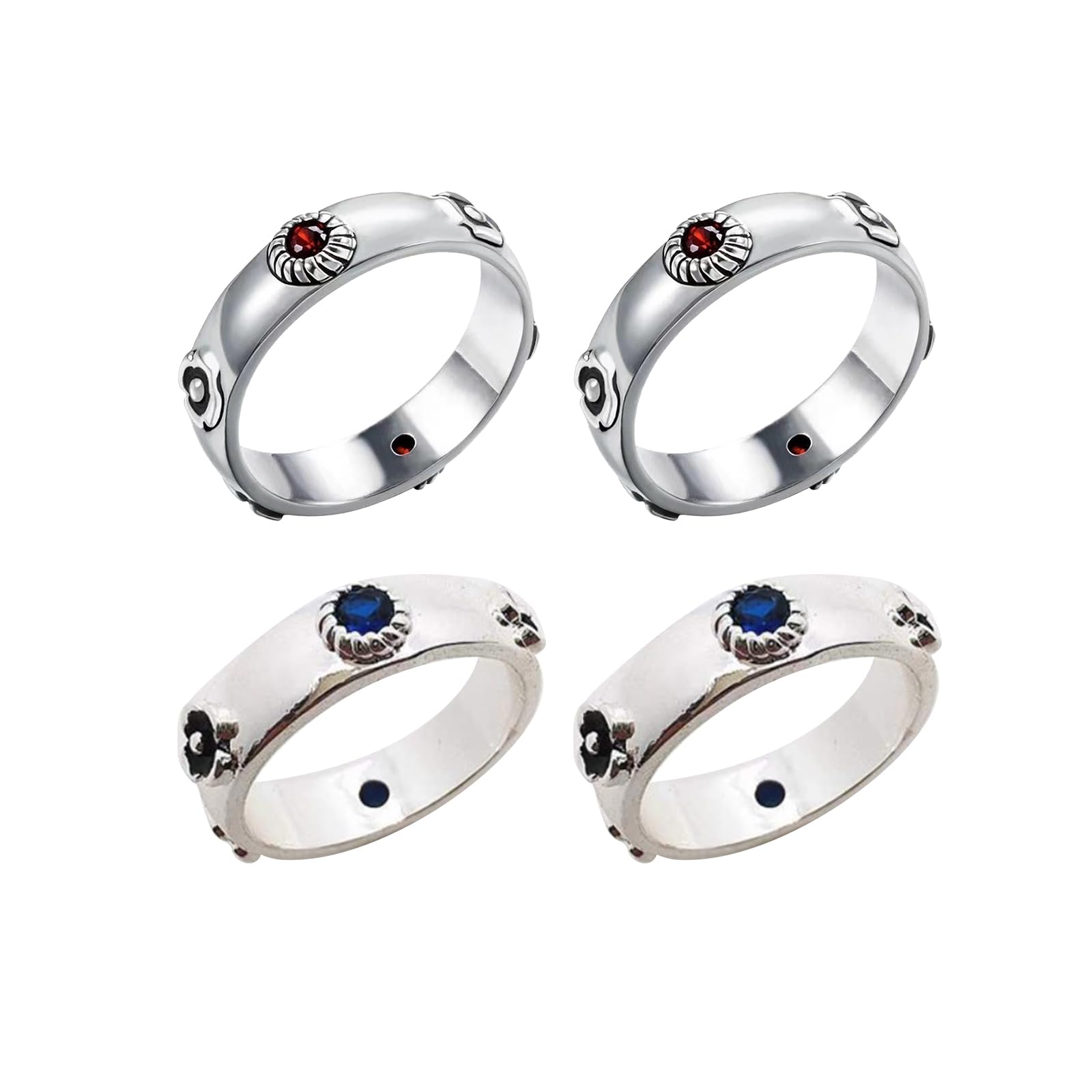 4Pcs Howl's Moving Castle Anime Rings - Sophie & Howl Cosplay Jewelry, Adjustable Metal Open Rings for Women & Men - Perfect for Gifts, Halloween Costumes, and Studio Ghibli Fans