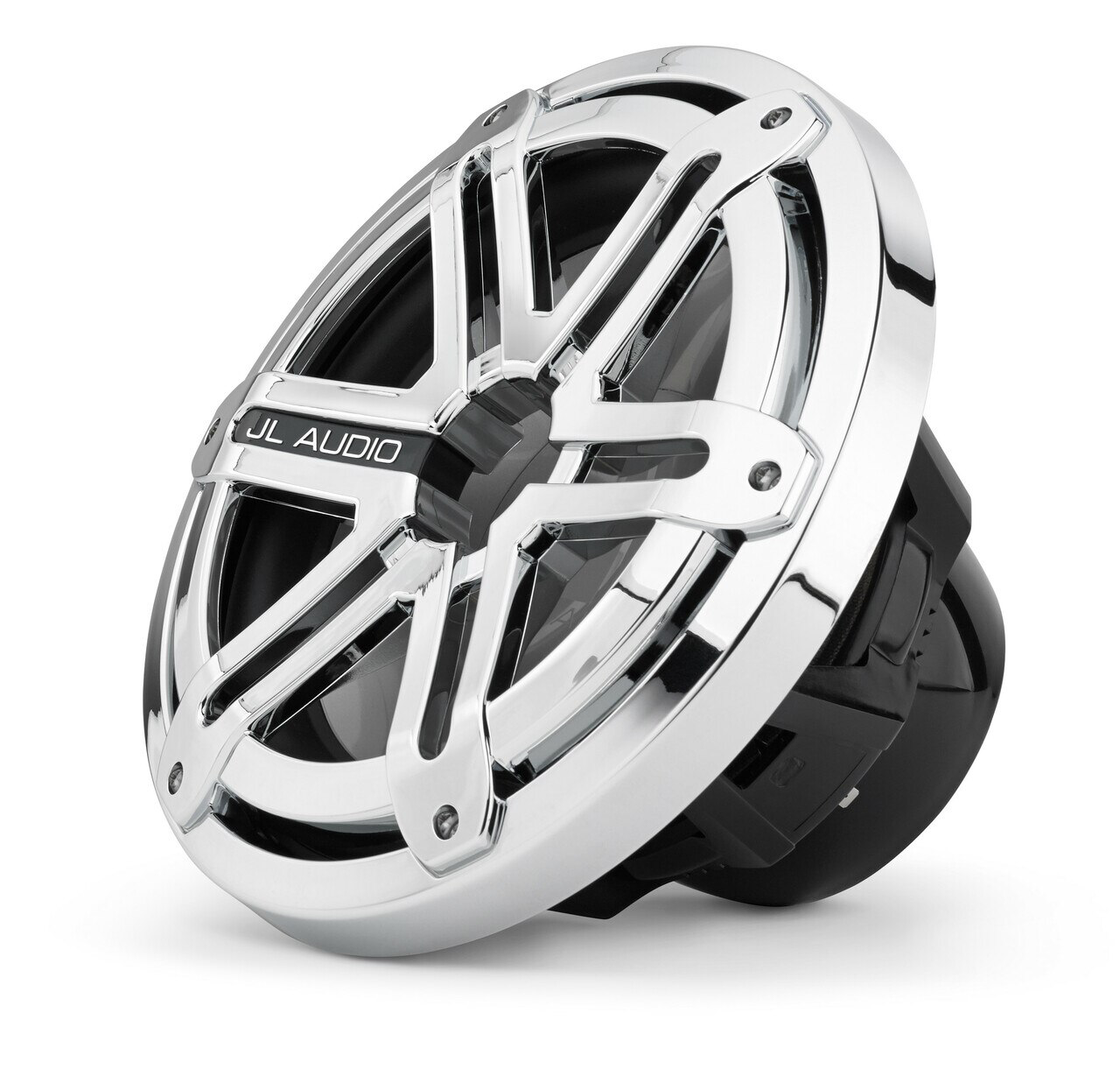 JL Audio MX10IB3 SG CR MX Series Marine 10-Inch Subwoofer - 4 Ohm, Infinite Baffle Design, Chrome Sport Grille, 175W RMS Power - Perfect for Boats, Marine Audio Systems & Waterproof Car Audio Upgrades