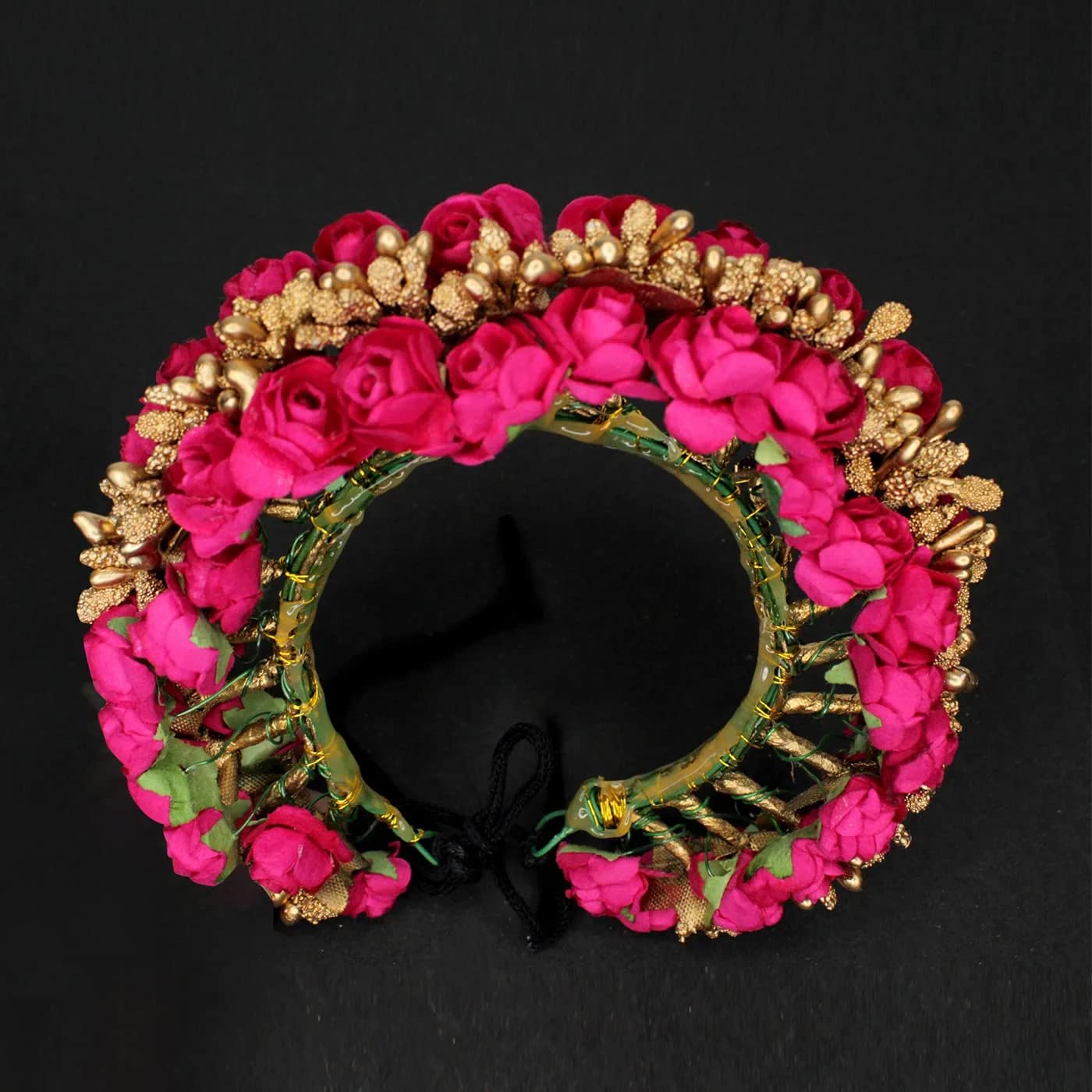 Artificial Rose Flower Hair Gajra for Women & Girls - Elegant Bridal Hair Accessory for Weddings, Parties & Special Occasions | Perfect for Indian Bridal Jewelry, Mehendi Ceremony & Festival Hairstyles
