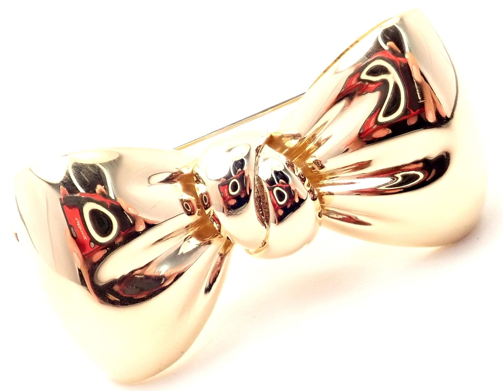 Authentic Van Cleef & Arpels 18k Yellow Gold Bow Pin Brooch - Vintage Luxury Jewelry for Women, Perfect for Weddings & Special Occasions