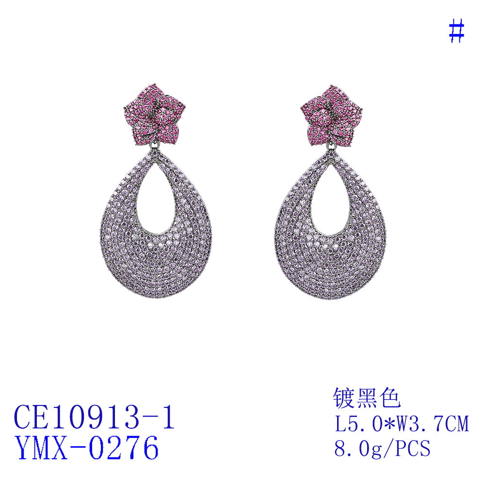 5A Cubic Zirconia CZ Copper Water Drop Dangle Earrings for Women - Elegant Bridal Jewelry, Wedding Party Accessories, Anniversary Gift Idea