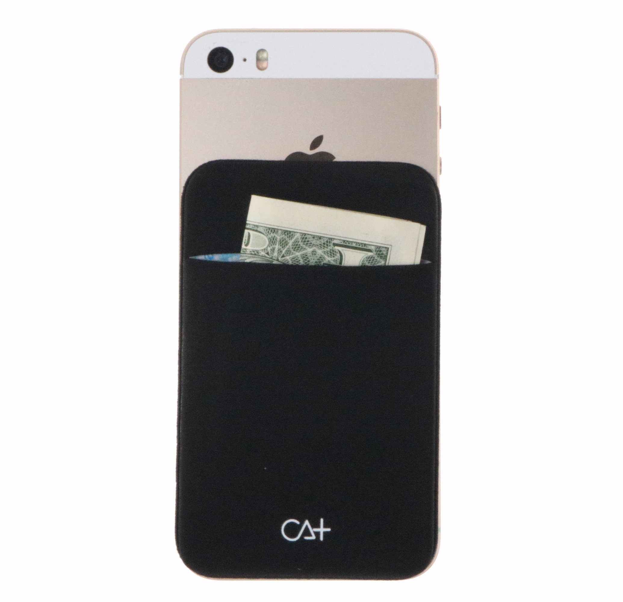 Secure Stick-On Wallet Case with 3M Adhesive - Slim Lycra Spandex Credit Card Holder for iPhone 6, Samsung Galaxy & Smartphones | Discreet ID Storage | Perfect for Travel, Gym & Everyday Use (Green)