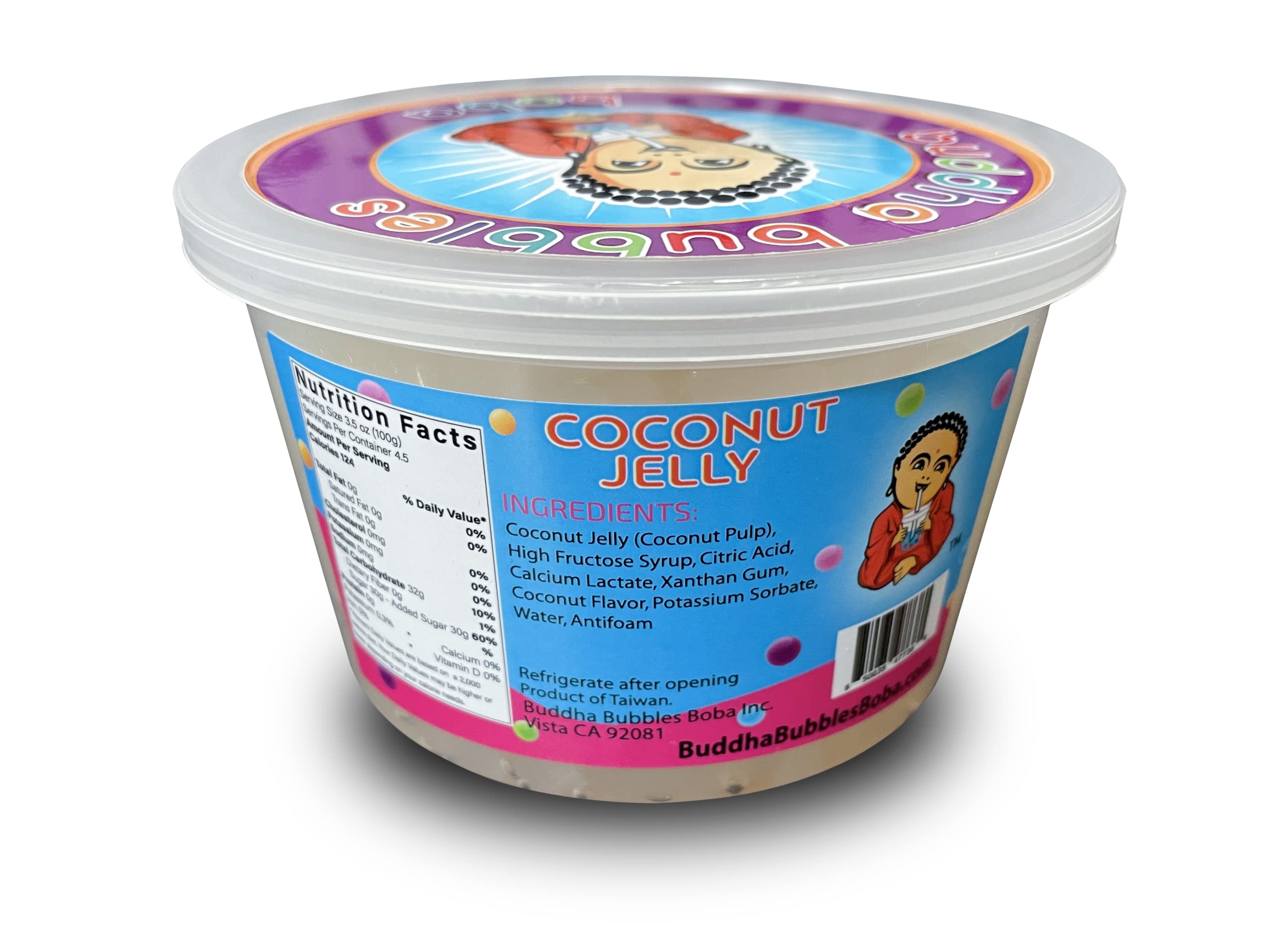 Premium Coconut Jelly Dessert Topping | Nata de Coco | Buddha Bubbles Boba | Perfect for Bubble Tea, Yogurt, Ice Cream & Fruit Salads