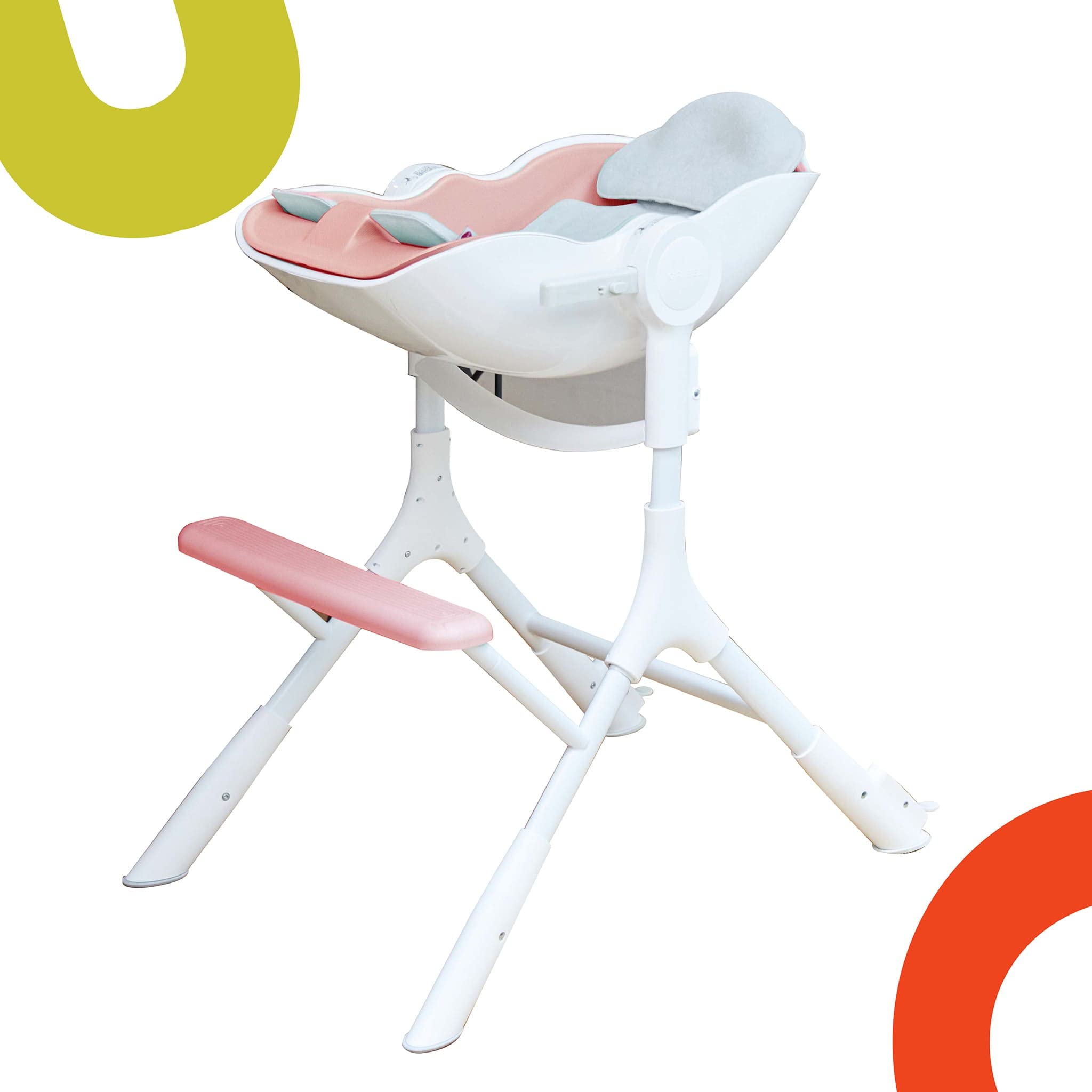 Oribel Cocoon Z High Chair & Baby Lounger - Adjustable Infant Feeding Chair for Babies & Toddlers (Cotton Candy Pink) | Perfect for Dining, Playtime & Relaxation at Home