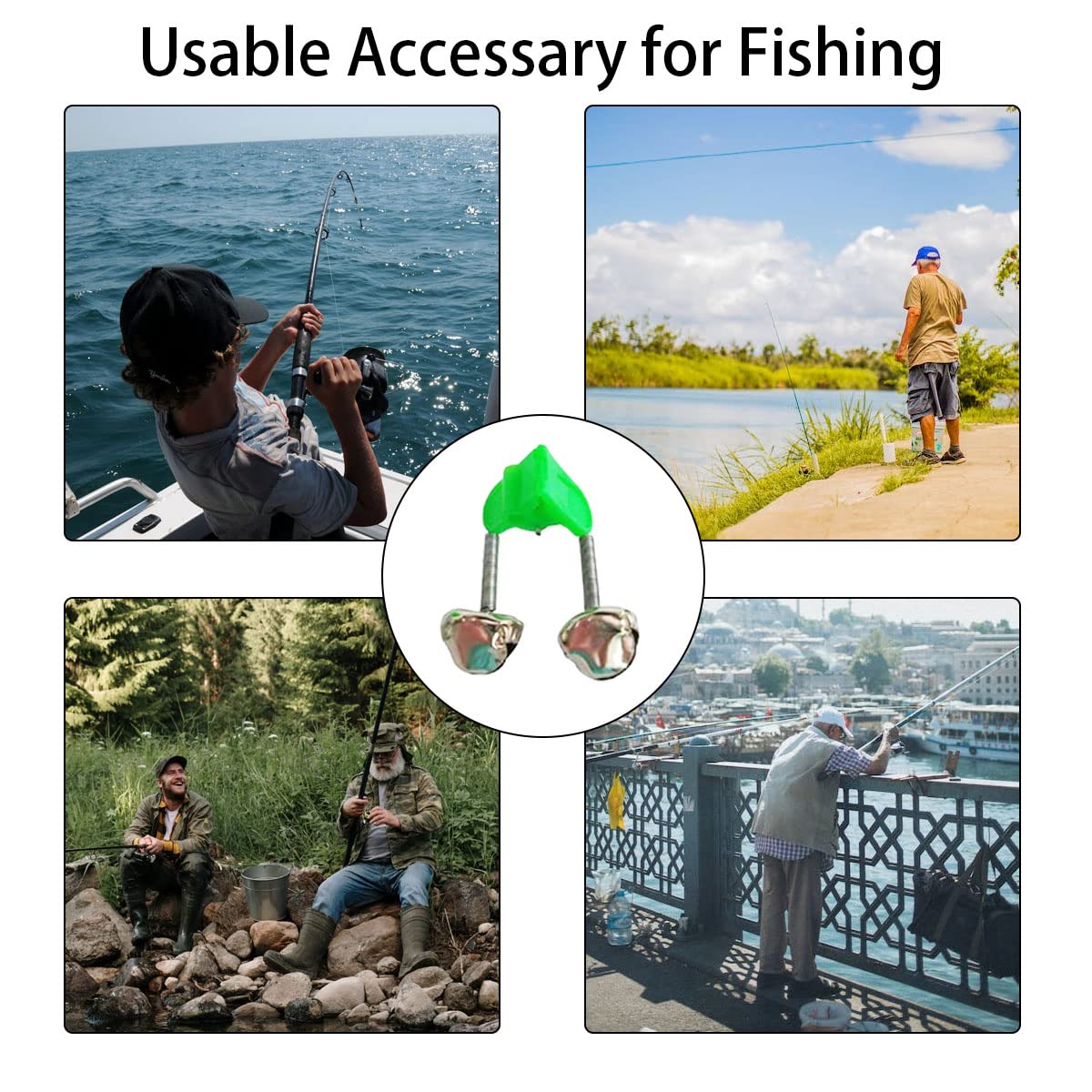 20 Pcs Plastic Fishing Rod Alarm Bells with Clips - Loud & Durable Fishing Bells for Saltwater & Freshwater Rods - Perfect for Night Fishing & Ice Fishing Accessories