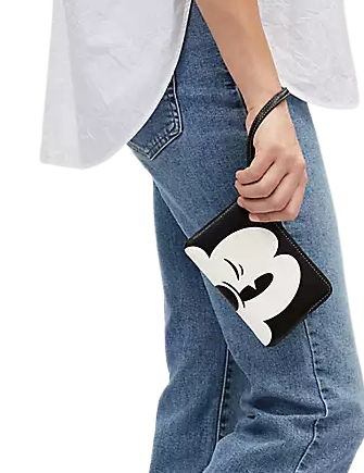 Coach Disney X Coach Corner Zip Wristlet with Wink Mickey Mouse - Stylish Crossbody Bag for Women, Perfect for Parties, Travel & Everyday Use