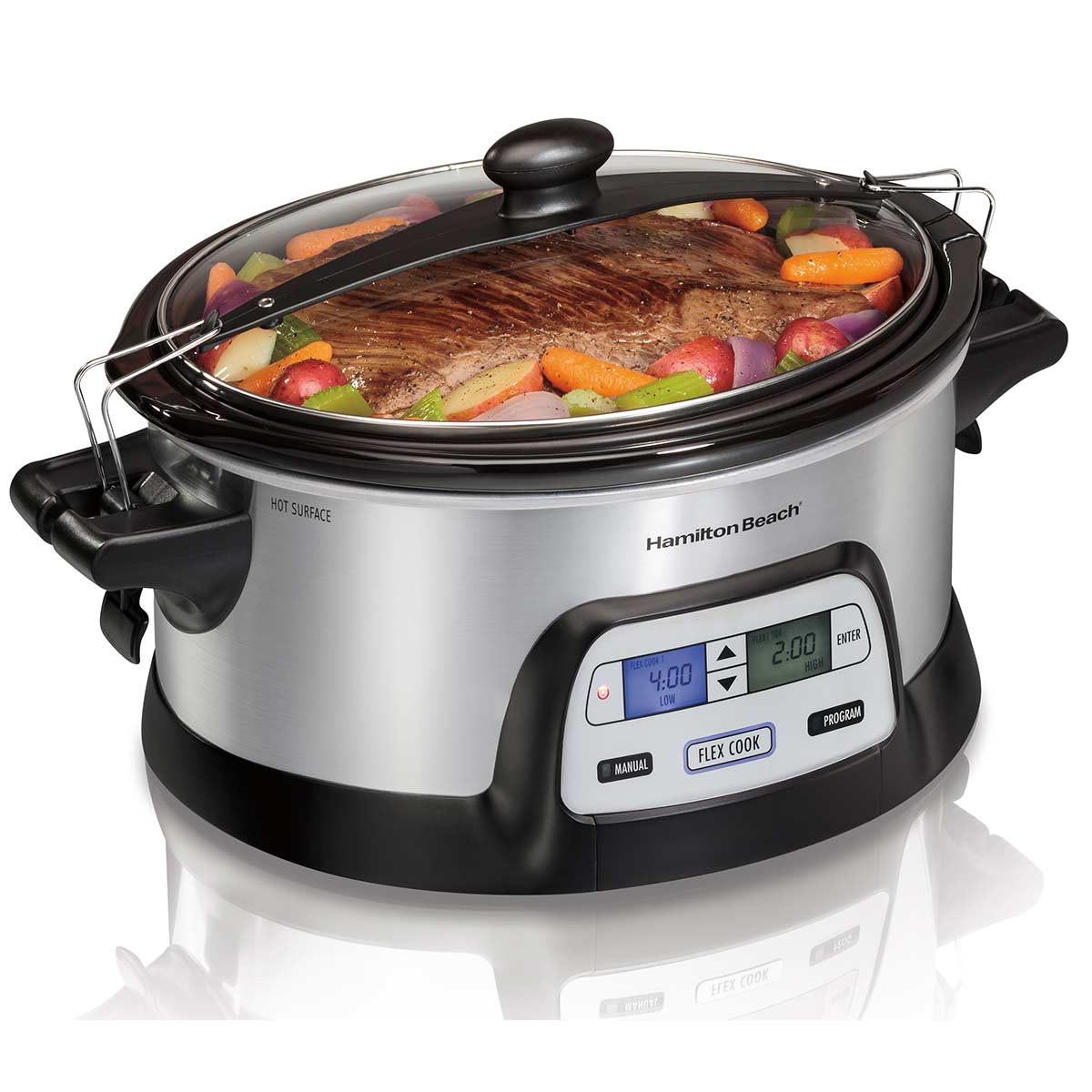 Hamilton Beach Set 'N Forget Slow Cooker 33967 - 6-Quart Programmable Slow Cooker with Digital Timer & Auto-Shift to Warm | Perfect for Family Dinners, Potlucks & Meal Prep