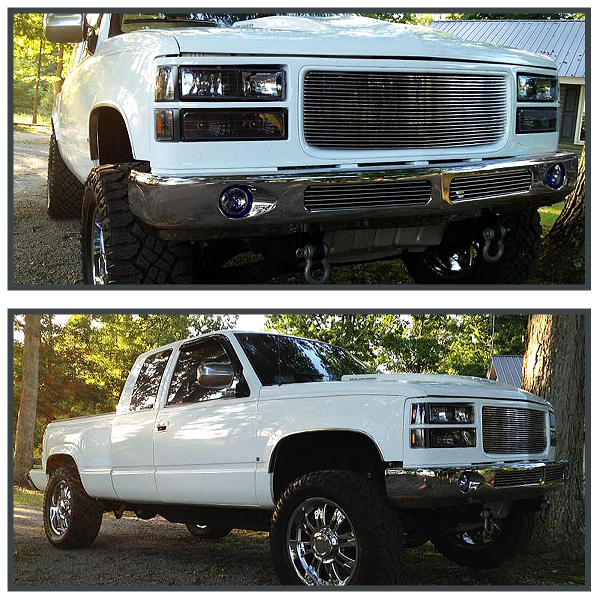 Spec-D Tuning Black Headlights, Bumper Lights & Corner Lamps for 1994-1998 GMC C10 Pickup Sierra Suburban - Complete Left & Right Headlamp Assembly | Perfect for Night Driving & Off-Road Adventures