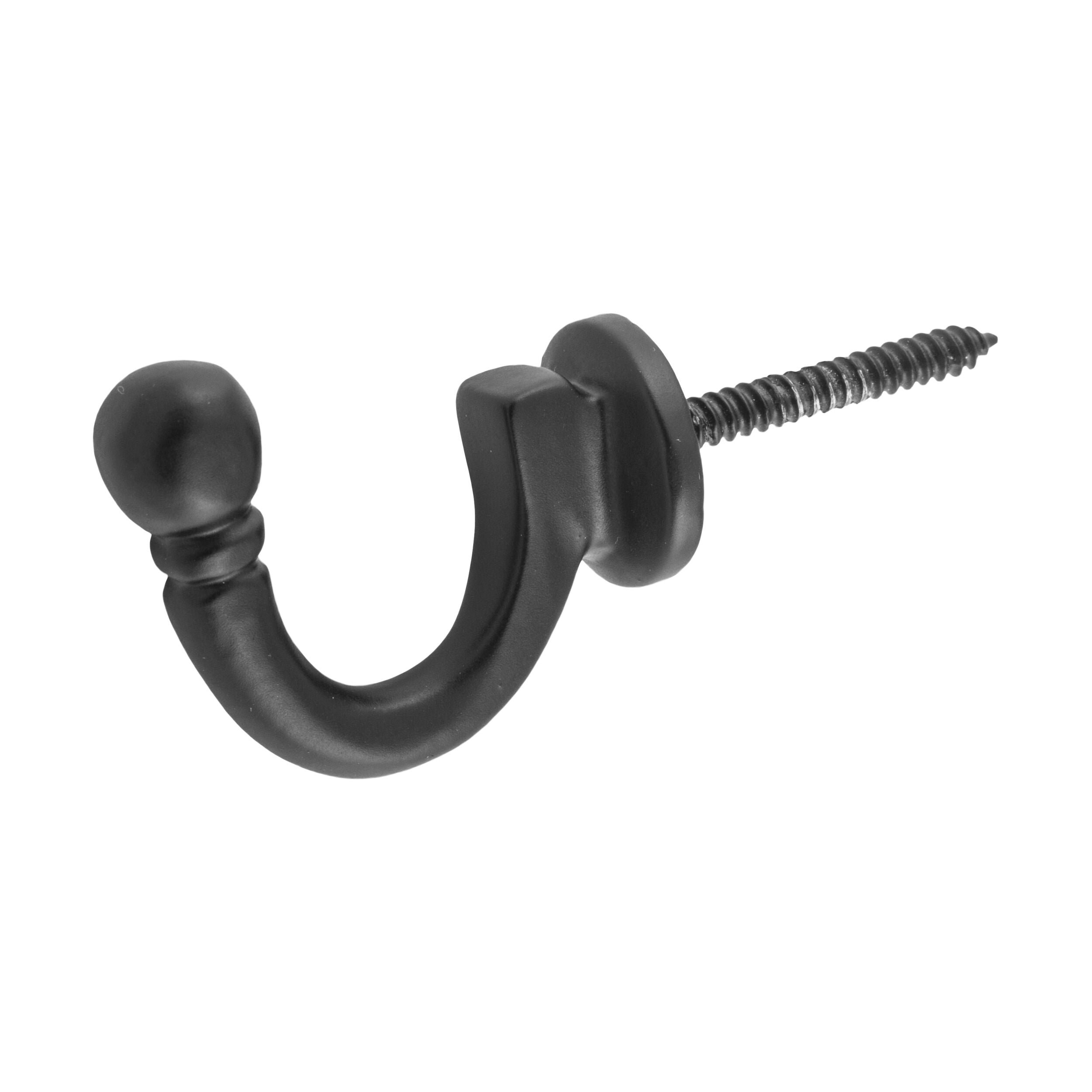 9682 Standard Matte Black Curtain Tie Back Hook - 45mm for Elegant Window Decor | Perfect for Living Room, Bedroom & Home Styling