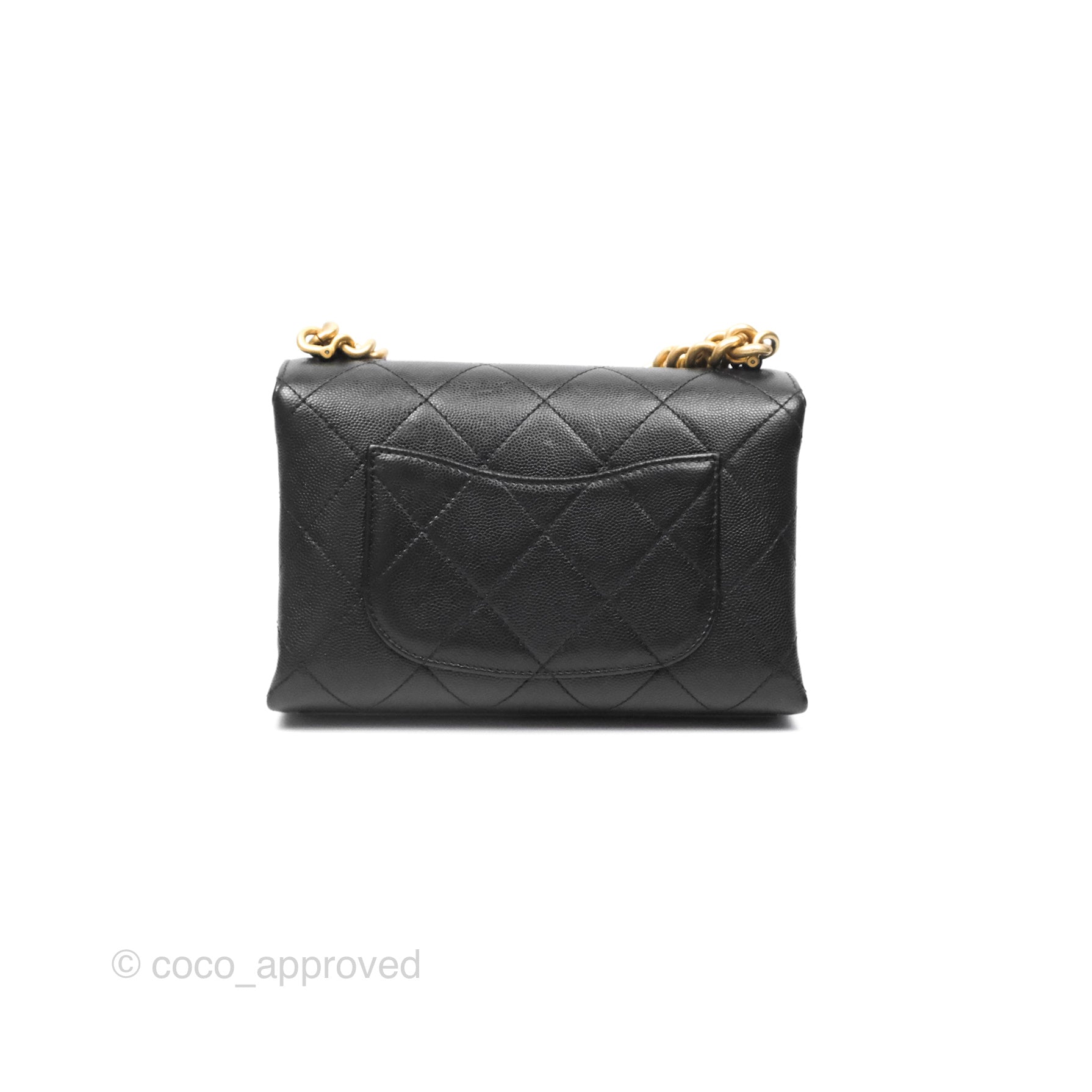 Chanel Quilted Caviar Leather Bracelet On Chain Flap Bag - Black with Aged Gold Hardware - Perfect for Evening Events, Parties & Luxury Fashion Accessories