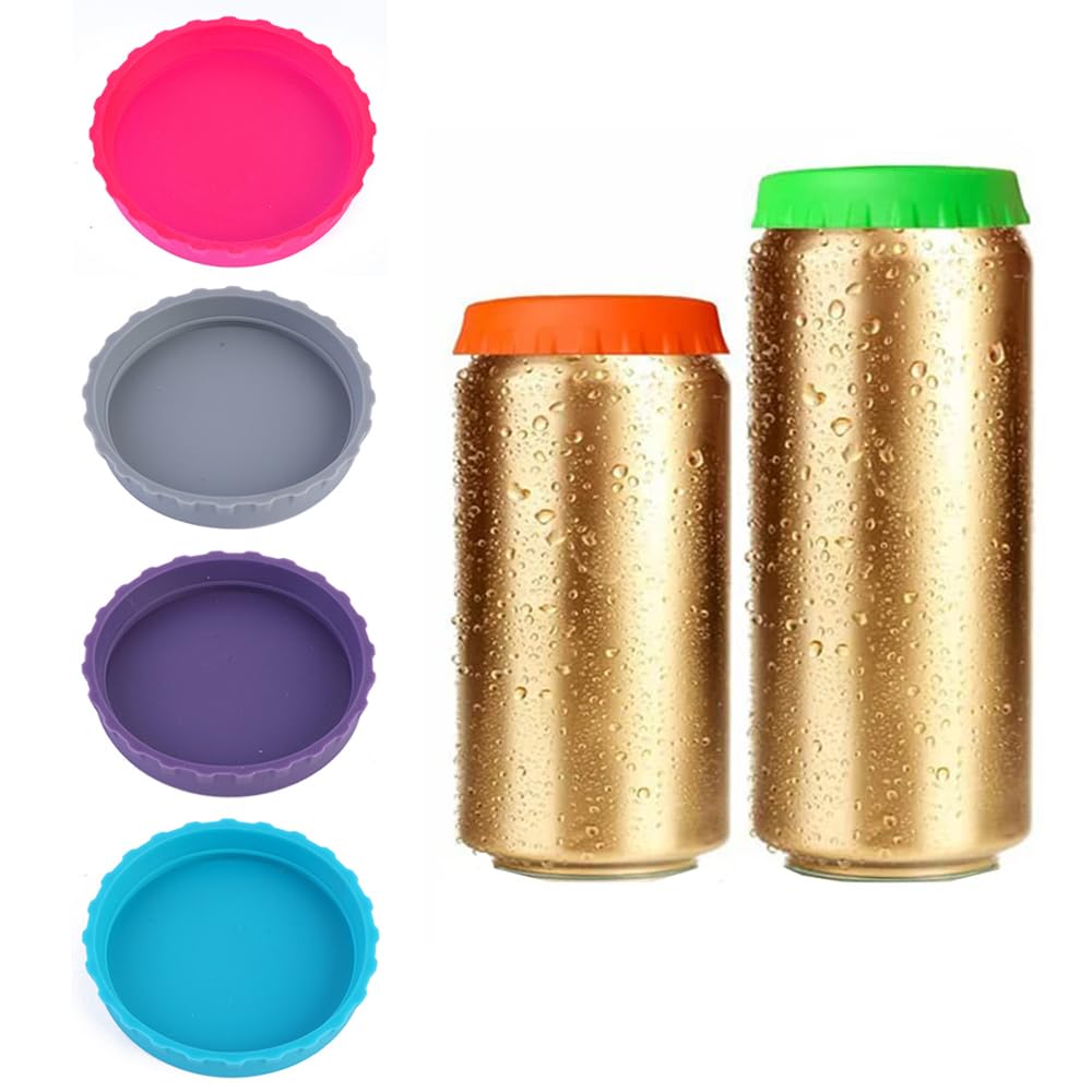 6 Pack Silicone Soda Can Lids - BPA-Free Reusable Can Covers for Soda, Beer, Juice & Beverages | Fits Standard 12oz Cans | Perfect for Parties, BBQs, Picnics & Outdoor Activities