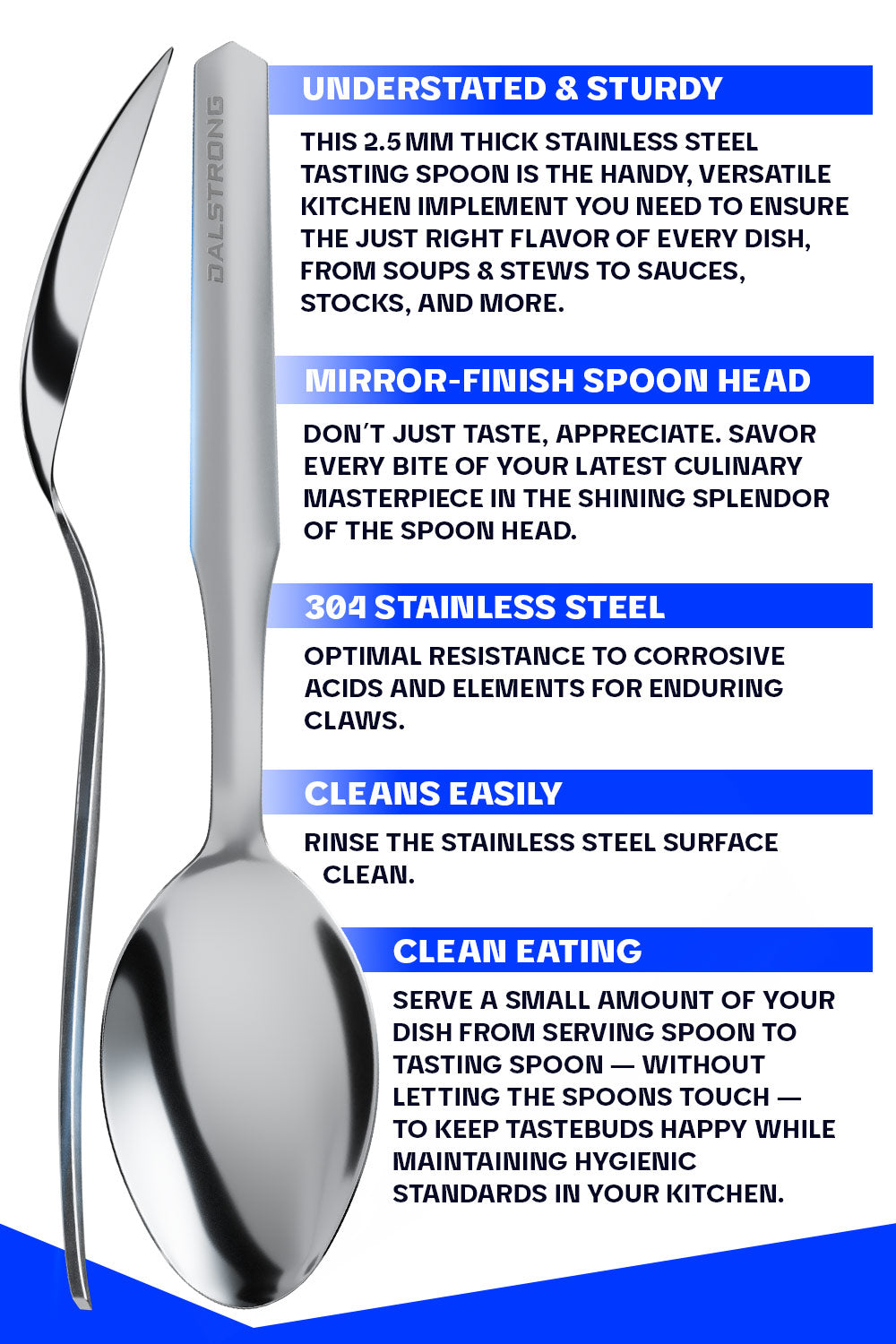 Premium Dalstrong Chef Tasting Spoon - Professional Stainless Steel Plating Spoon for Cooking, Baking & Food Presentation - Perfect for Restaurants, Home Chefs & Culinary Gifts