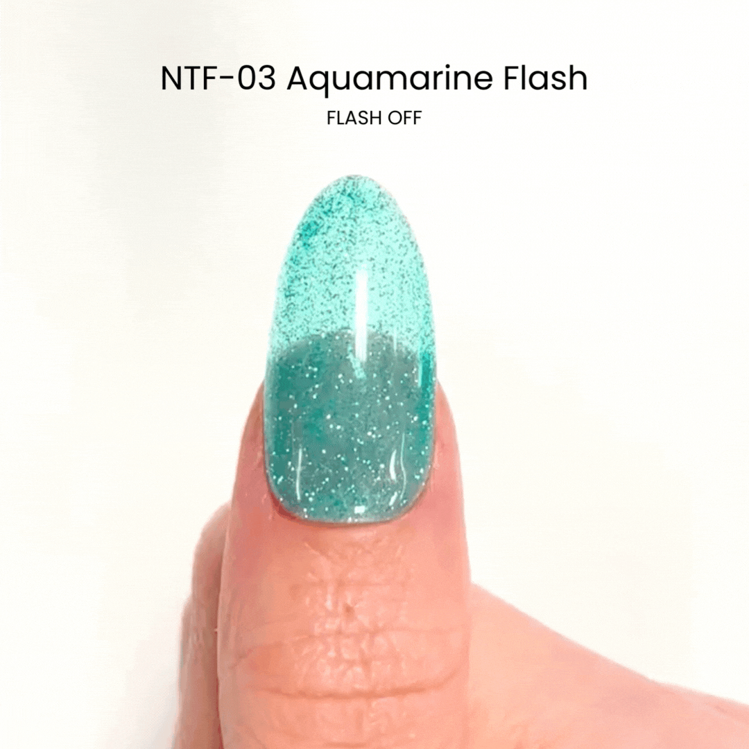 Nail Thoughts NTF 03 Aquamarine Flash Nail Polish - Long Lasting Gel Polish for Manicures & Pedicures - Perfect for Spring Nail Art & Special Occasions