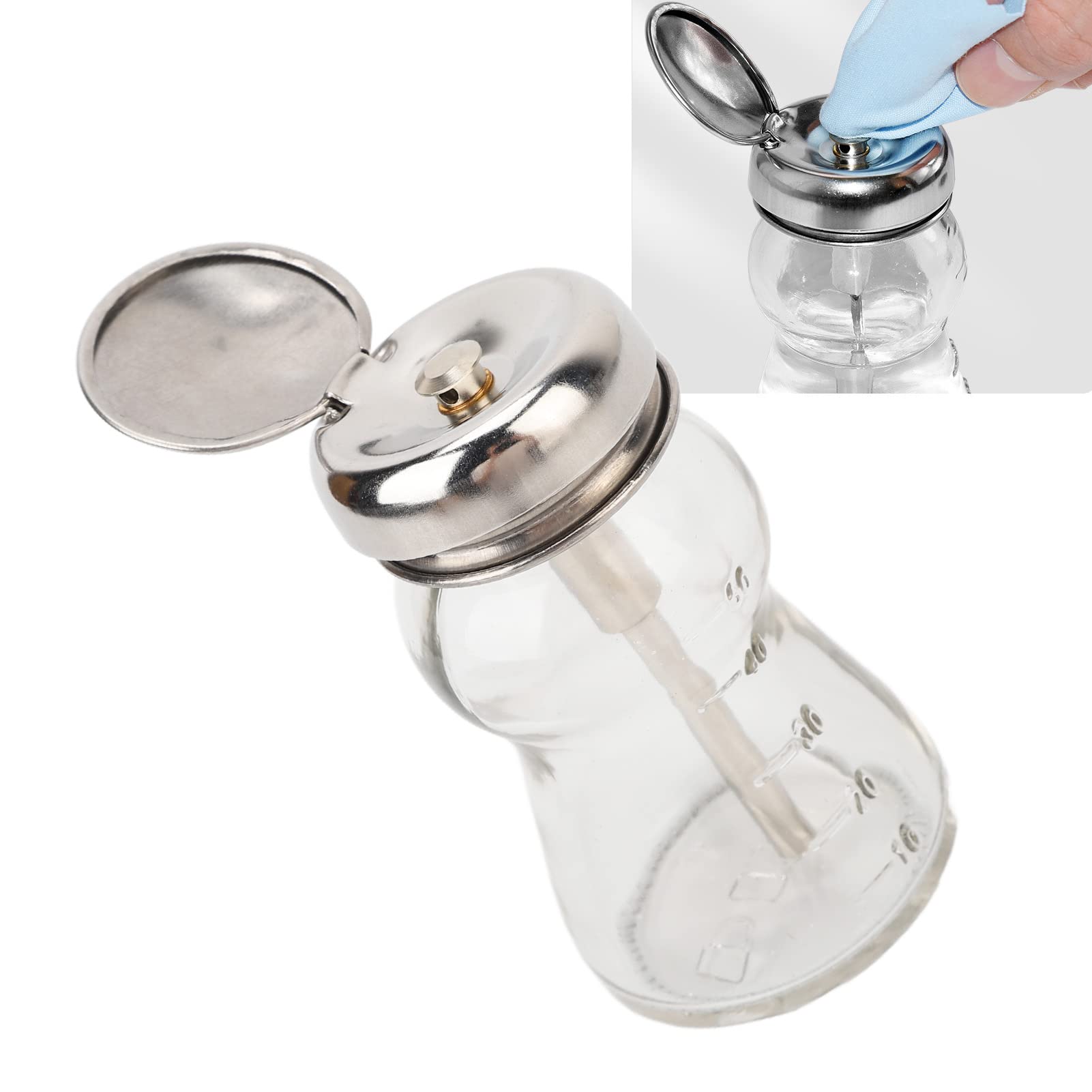 EXCLUZO 60ml Glass Makeup Remover Pump Bottle with Scale - Thickened Press Type Dispenser for Easy Makeup Removal | Perfect for Home, Salon & Travel Use