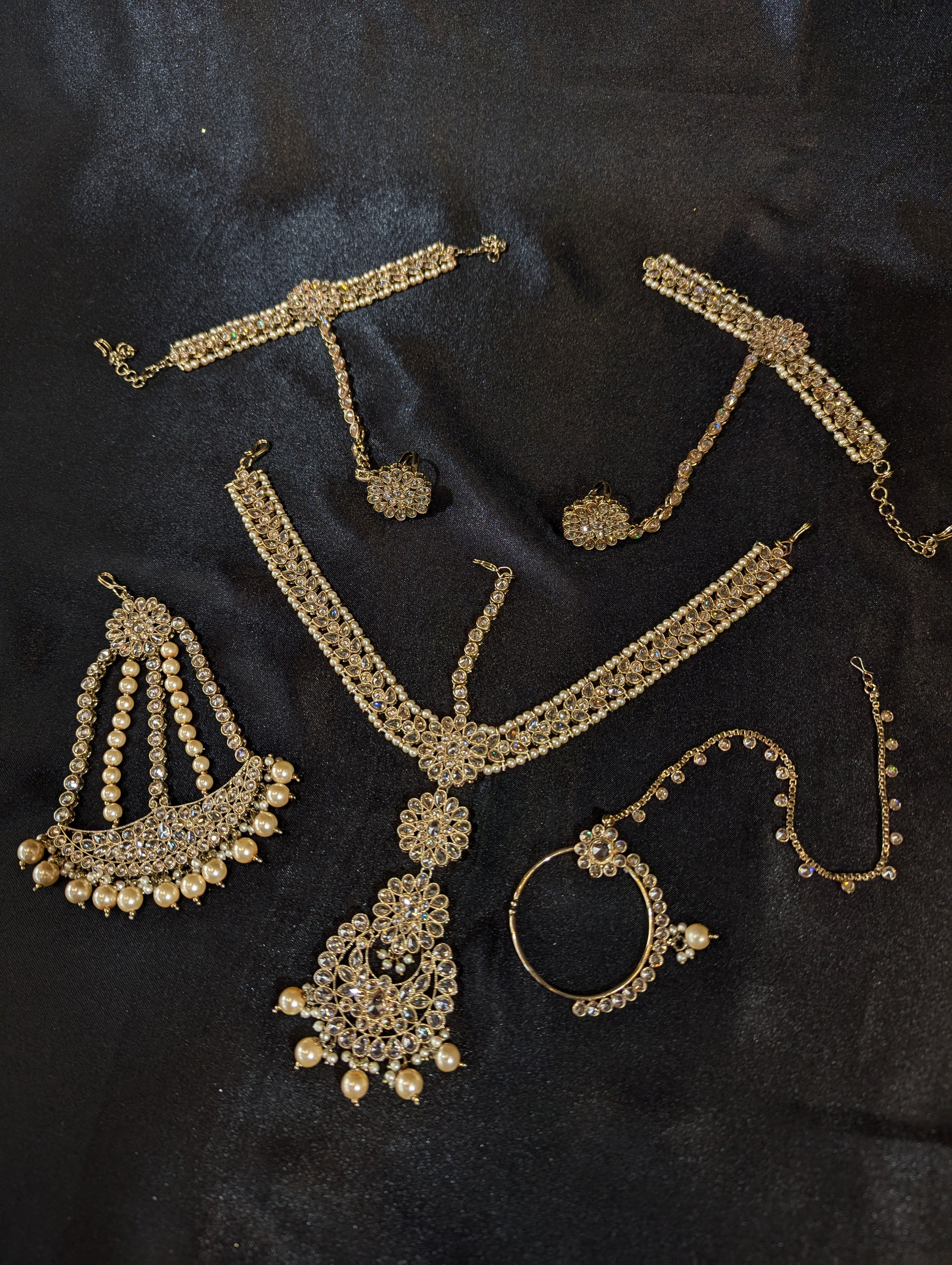 Eesha Polki Bridal Jewelry Set - Exquisite Indian Wedding Necklace, Earrings & Maang Tikka Set for Brides - Perfect for Weddings, Engagements & Special Occasions