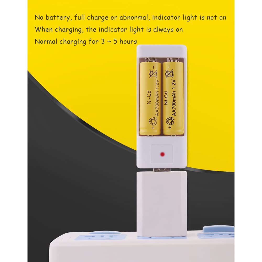 2Pcs USB AA AAA Battery Charger - Fast 2 Slot Charger for 1.2V Rechargeable Batteries - Perfect for Cameras, Toys, and Household Electronics