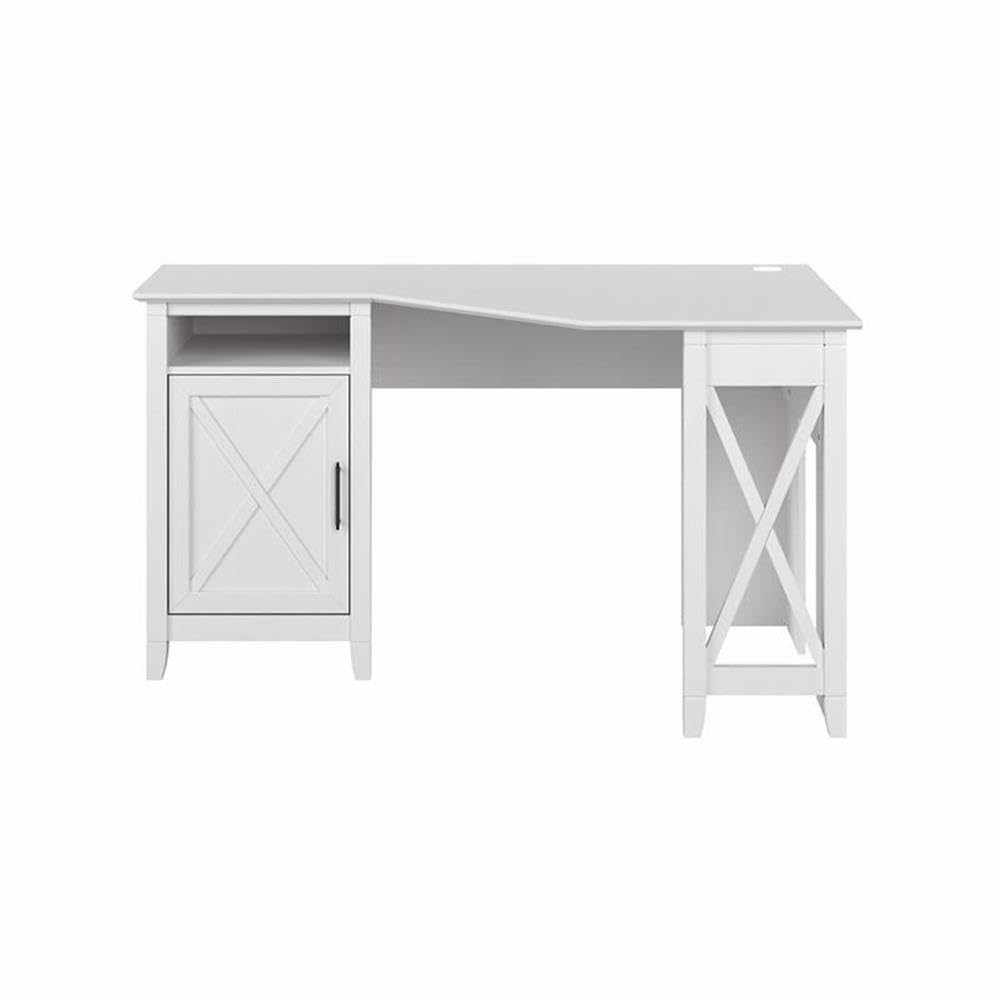 UrbanPro Corner Computer Desk with Storage in Pure White Oak - Engineered Wood Home Office Desk for Small Spaces, Study & Workstation Setup
