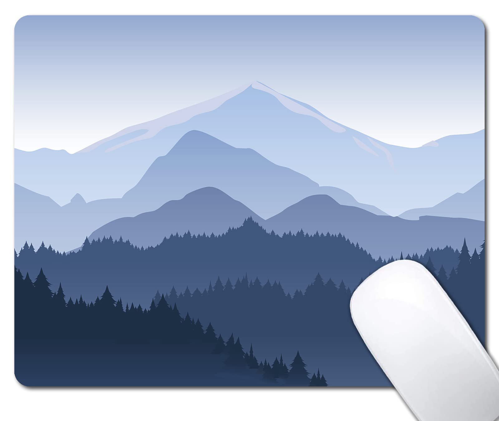 Premium Pine Forest & Distant Mountain Mouse Pad - Non-Slip Rubber Base, Large Wireless Mouse Mat for Laptop & PC - Perfect for Office, Gaming & Home Workspace Decor