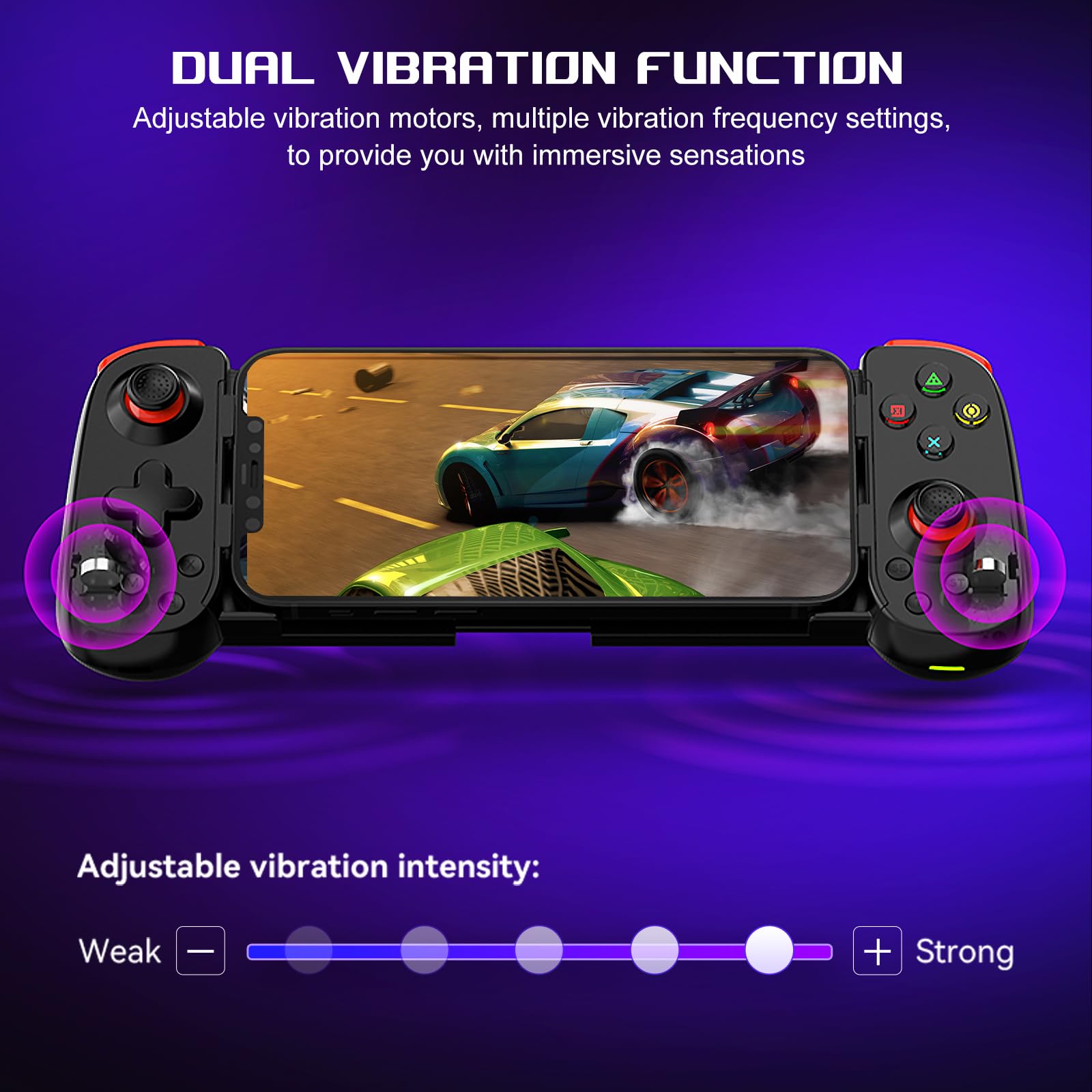 Wireless Mobile Game Controller for iPhone 16/15/14/iPad & Galaxy S24/23/22/Android - Compatible with Xbox Cloud Gaming, PS Remote Play, Call of Duty Warzone Mobile, Genshin Impact, Roblox & Diablo - Perfect for Cloud Gaming & Mobile Gaming on the Go