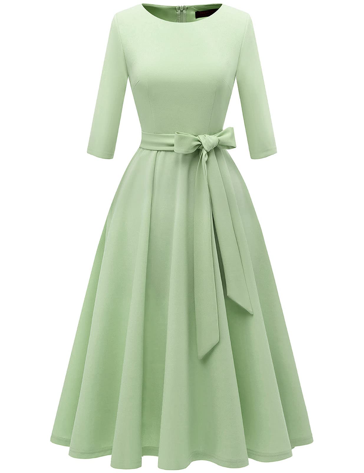 Vintage Cocktail Dresses for Women 2025 | 3/4 Sleeve Formal Church Dress | Wedding Guest Dress | Spring Party & Evening Occasions