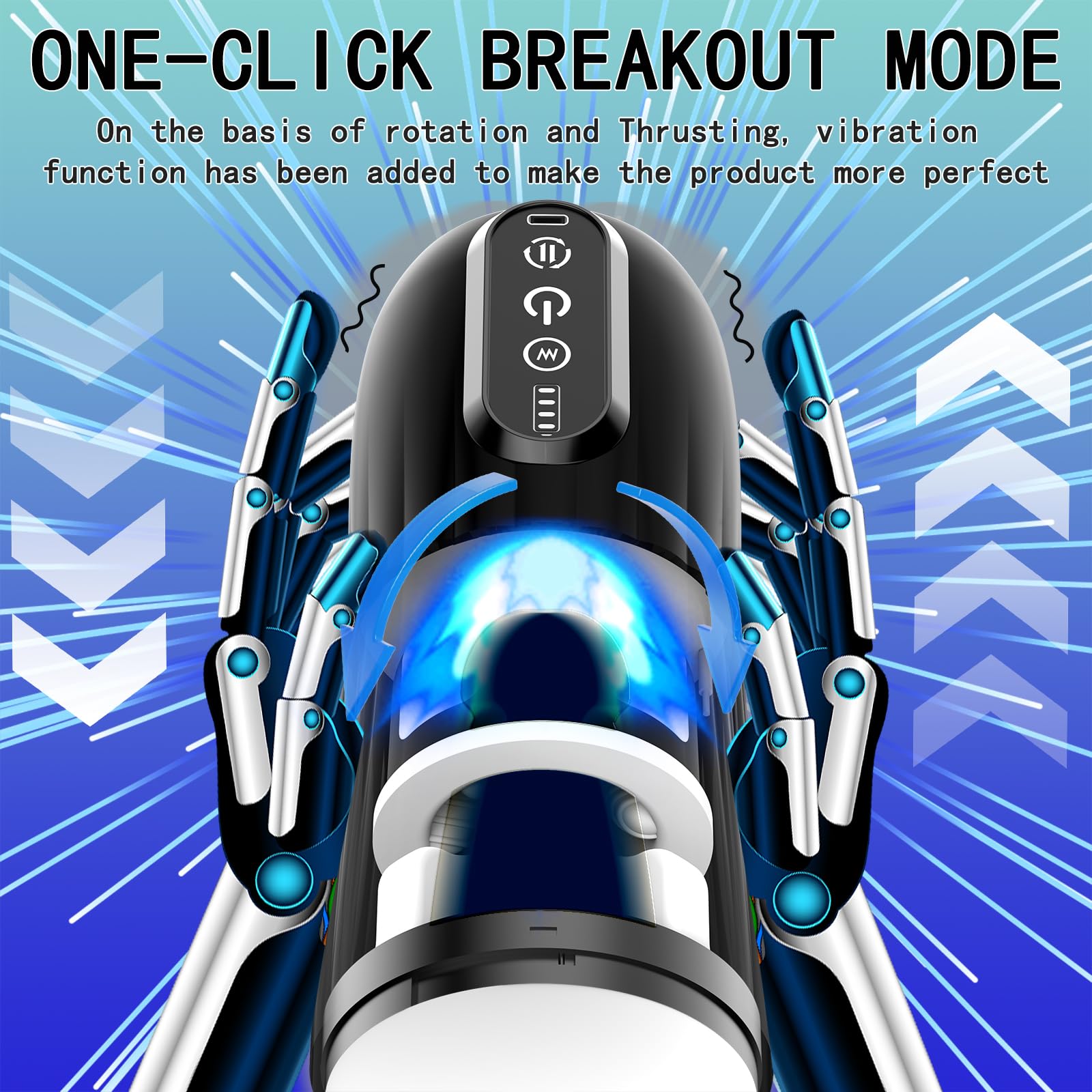 Premium Automatic Male Masturbator Penis Pump - 10 Rotation & Vibration Modes, Hands-Free Suction Base, Visual Window - Adult Sex Toy for Men (Black) | Perfect for Solo Play, Couples Fun & Discreet Pleasure
